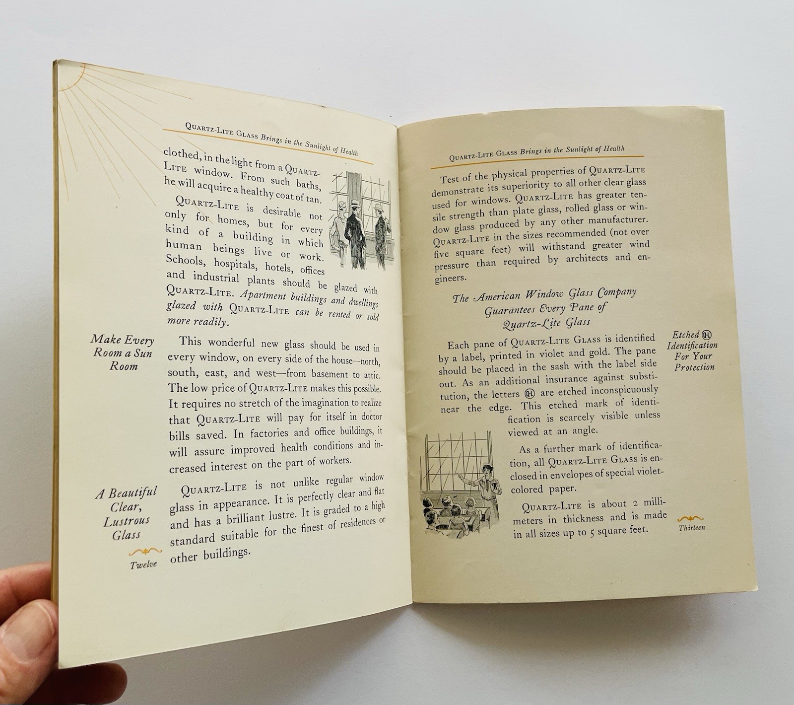 Quartz-Light Ultra-Violet Ray Glass American Window 1927 Sunlight Health Guide