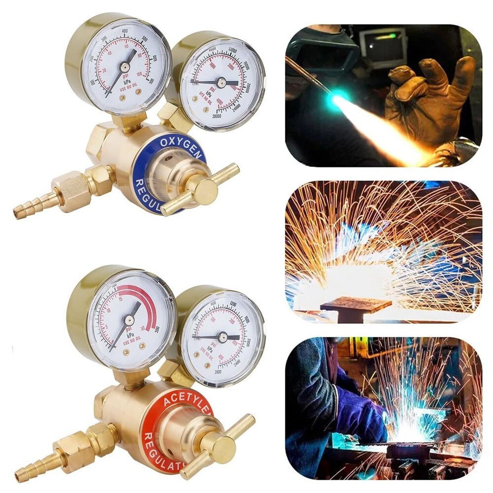 Oxygen Acetylene Gas Regulator Welding Cutting Torch Dual Gauge CGA540 CGA200