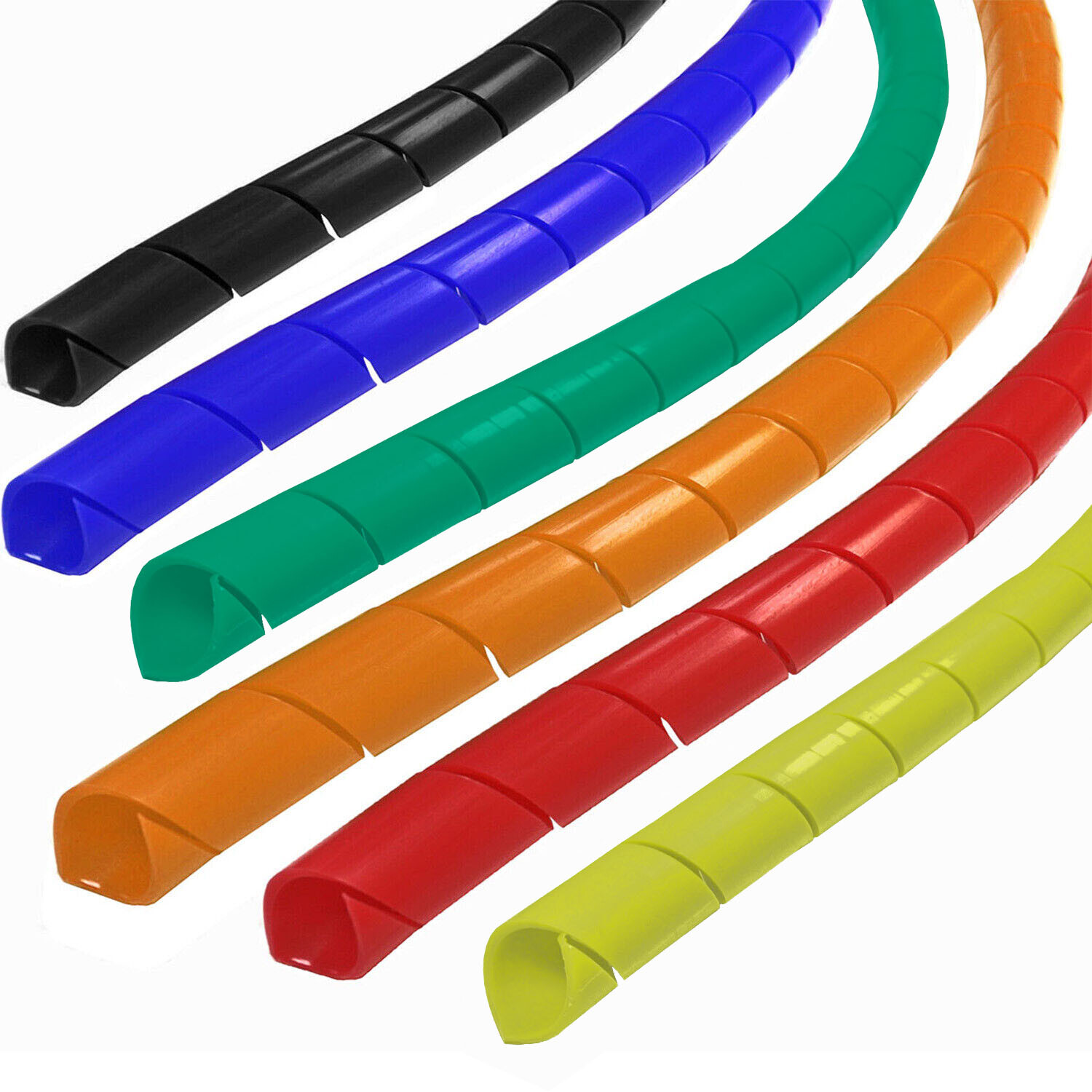 Spiral Cable Wrap - Color Options - 1/4", 3/8", 1/2", 3/4", 1", 1-1/4"