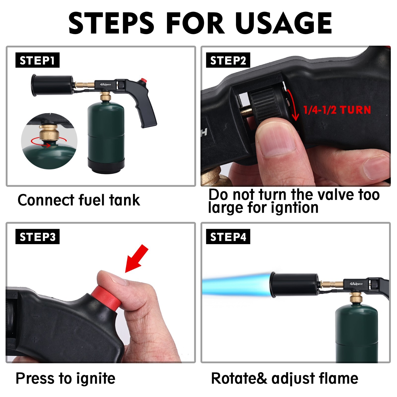 Kitchen Cooking Grill Propane Torch Searing Charcoal Camp Fire Starter Outdoor