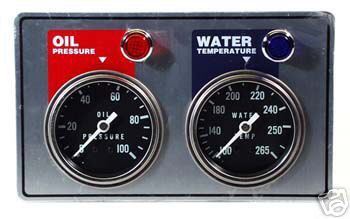 NEW RACING 2 GAUGE PANEL,OIL PRESSURE,WATER TEMPERATURE
