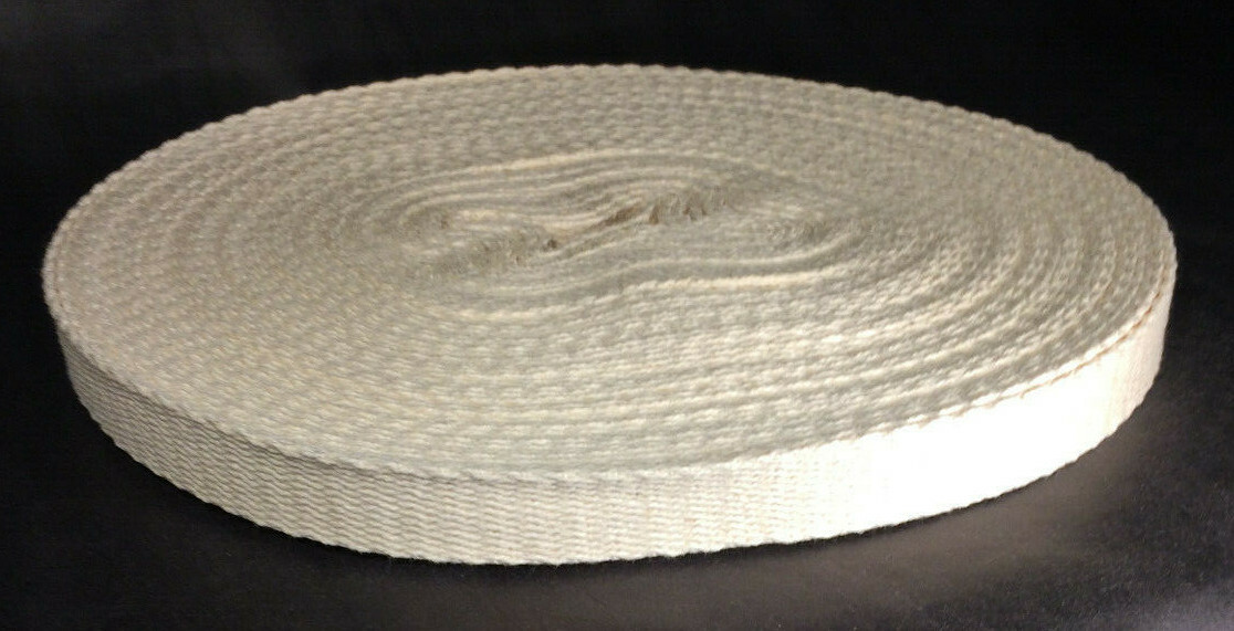 New 1" Wide Flat Cotton Oil Lamp Wick For #2 Brass Queen Sold By The Yard #WY923