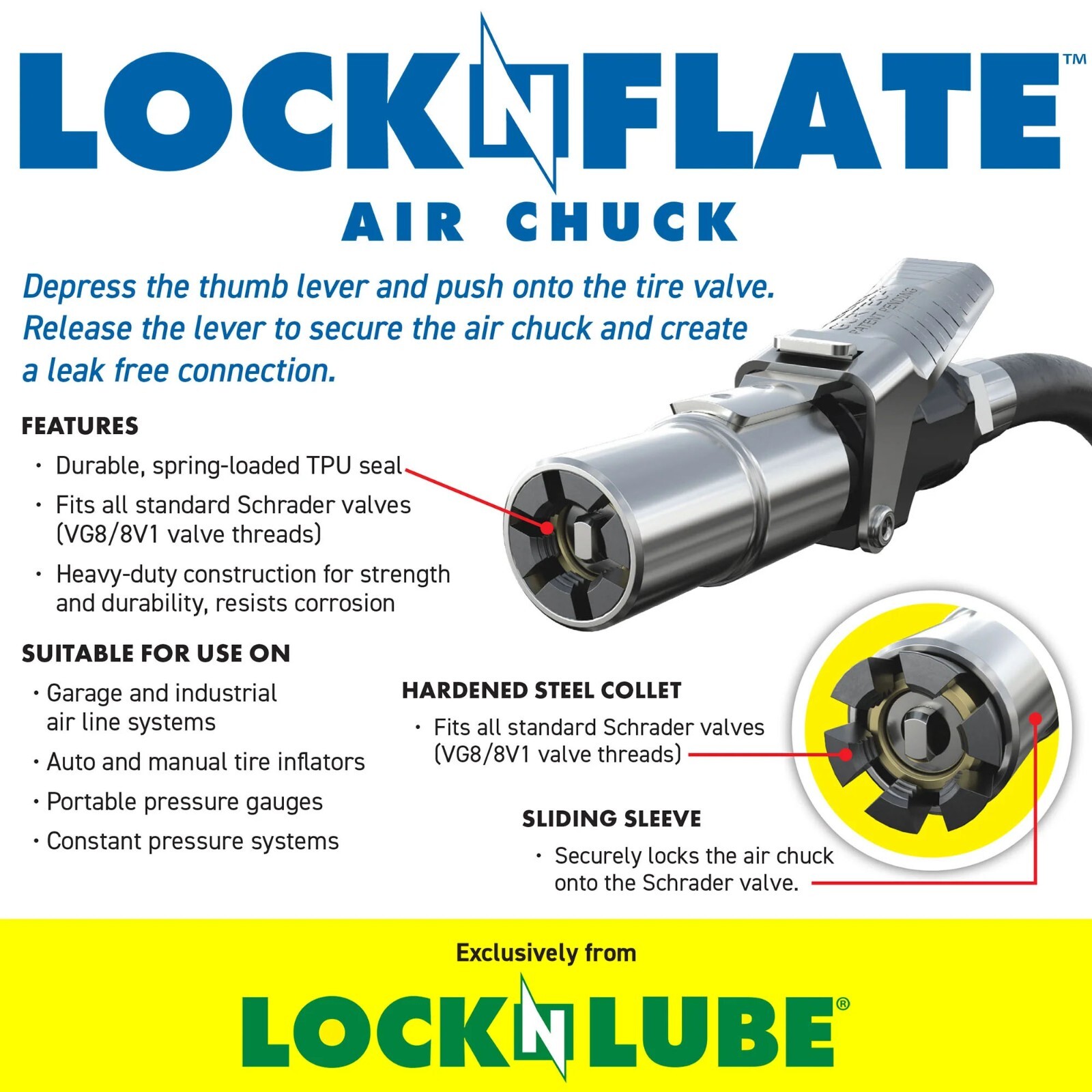 LOCKNFLATE® LOCKING AIR CHUCK