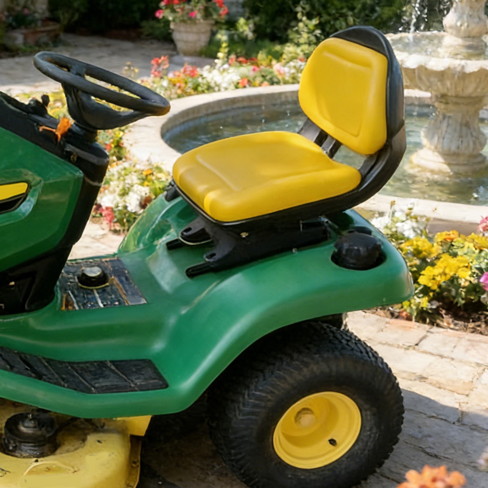 Yellow Plastic Seat For John Deere X500 X520 X530 X540 X570 X580 #AUC11188