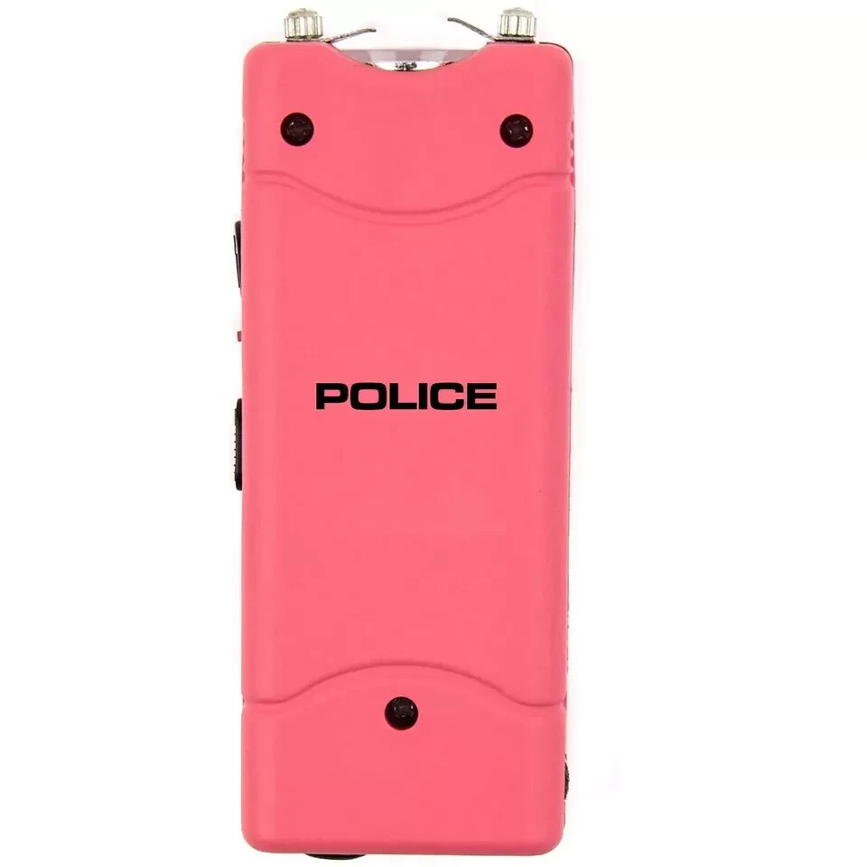 POLICE Stun Gun Self Defense 801 Mini Rechargeable LED Flashlight Pink