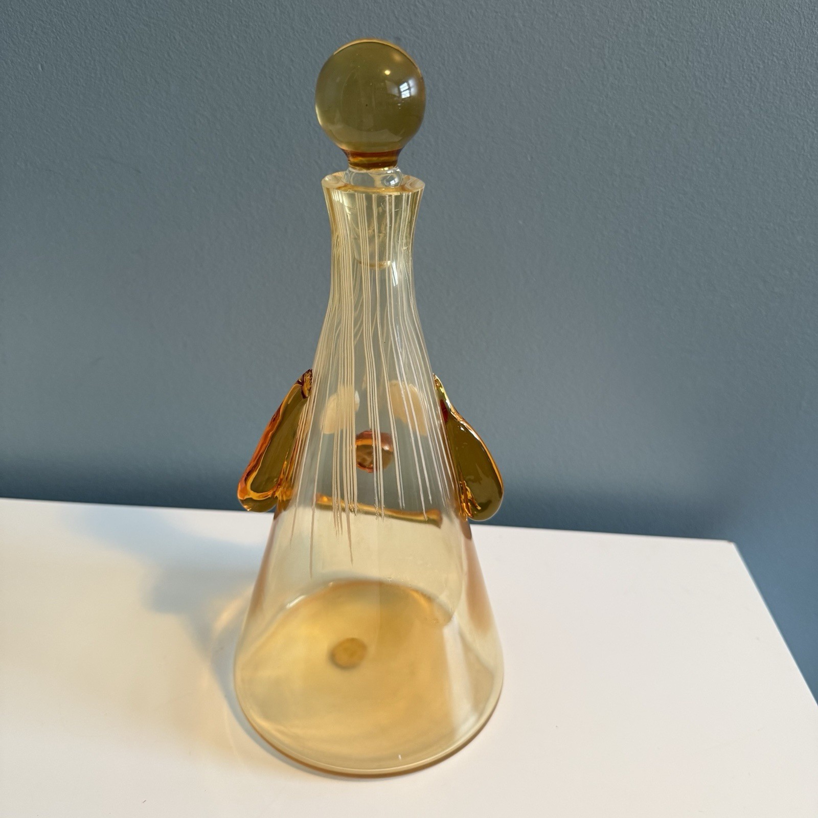 Fratelli Toso Murano Art Glass Clown Face Decanter With Stopper