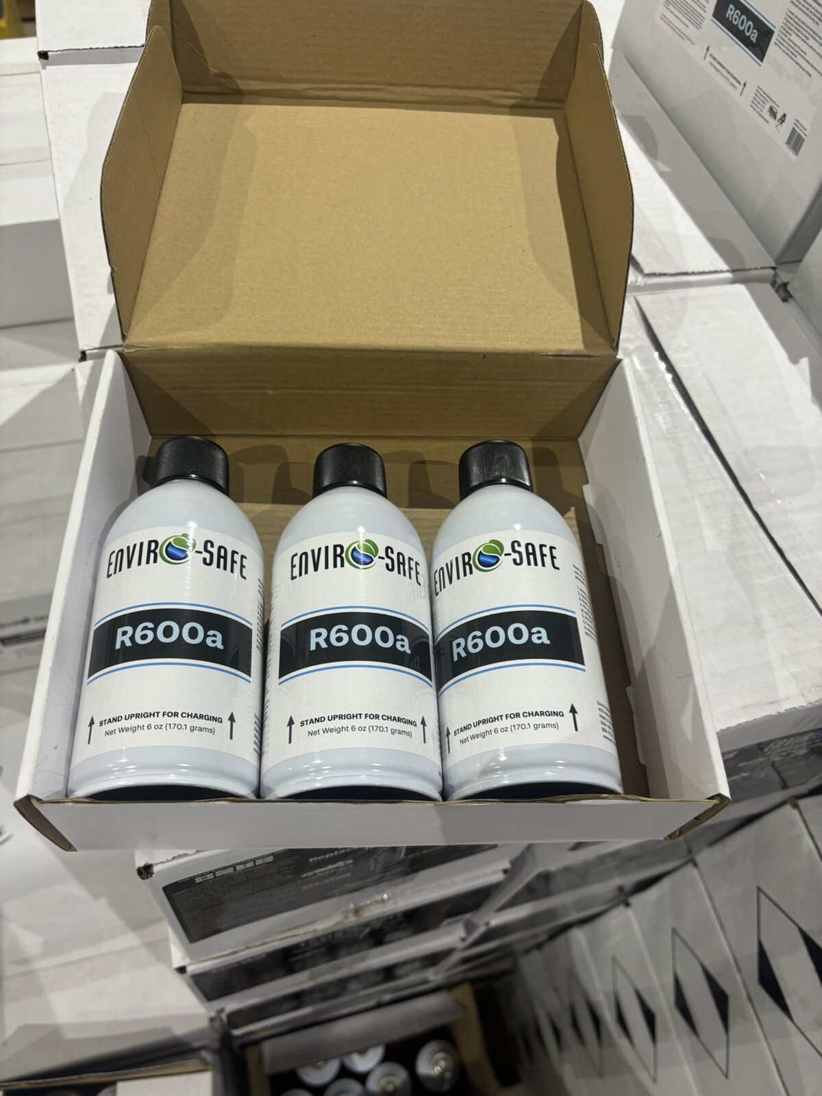 Enviro-Safe R600a UPRIGHT (3) 6 oz. Cans, Isobutane