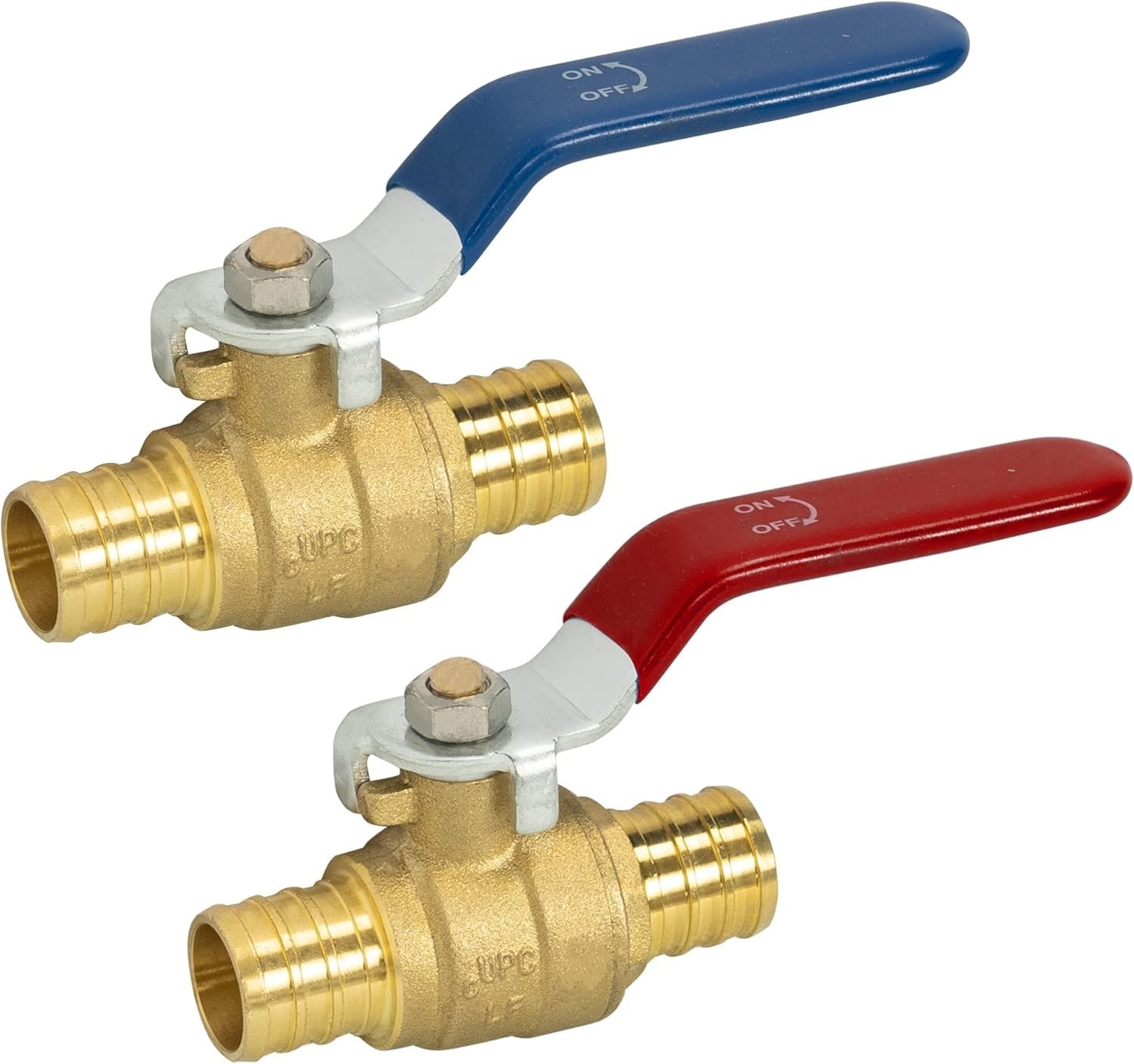2-Pack 3/4 Inch Pex Brass Shut Off Ball Valve for Hot & Cold Water Systems