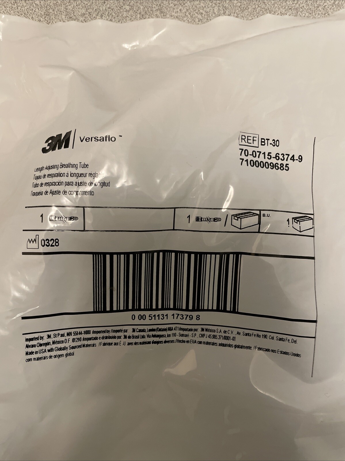 New 3M Versaflo BT-30 Heavy Duty Neoprene Rubber Tube OEM in Packaging.