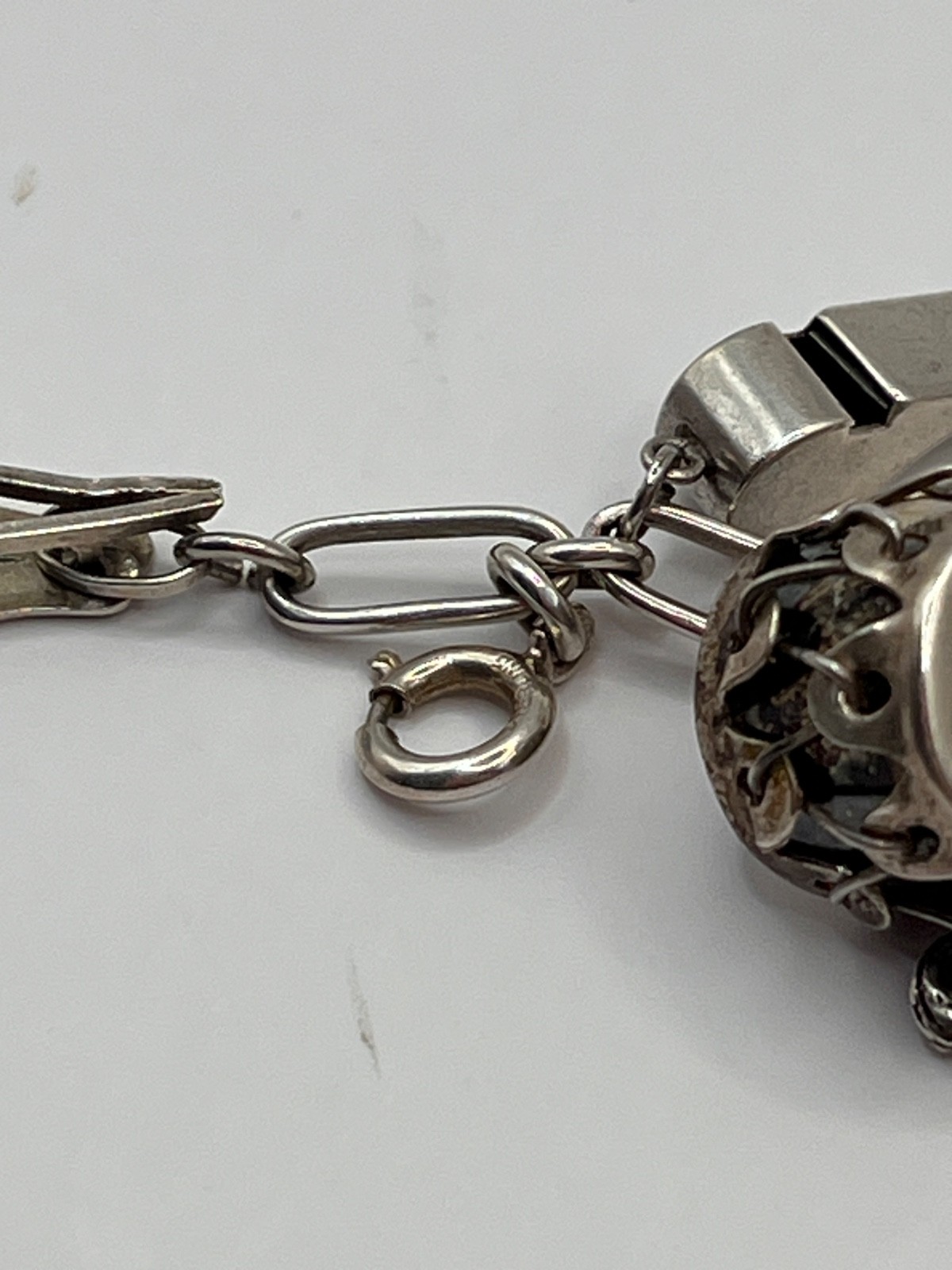 Vintage 7.5” Sterling Silver 925 Charm Bracelet With 19 Charms SW CA Articulated