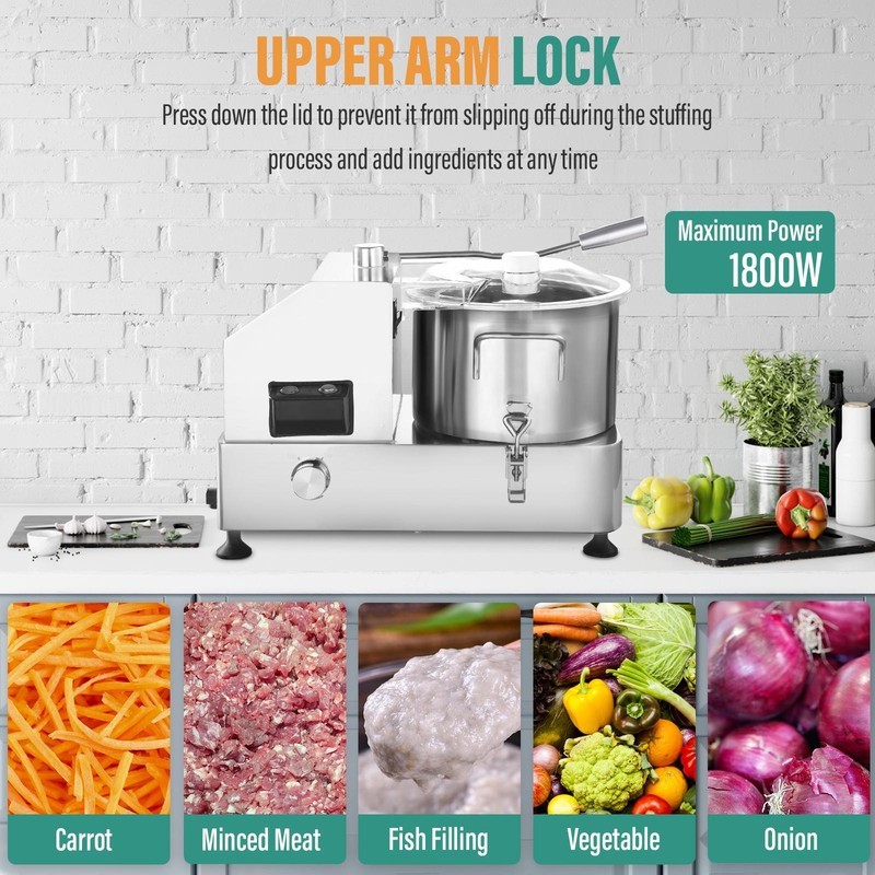 6L Commercial Food Processor Electric Vegetable Fruit Meat Cutter Food Chopper
