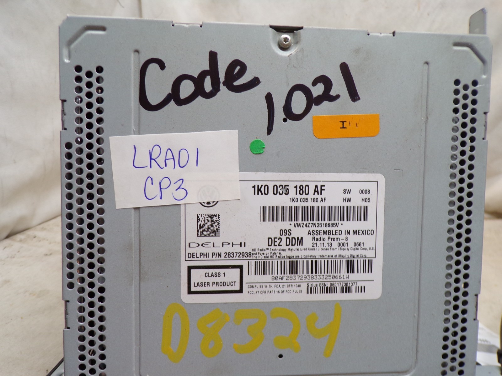 10-16 Volkswagen RNS315 Beetle Golf Radio Cd Gps Navigation 1K0035180 PARTS ONLY