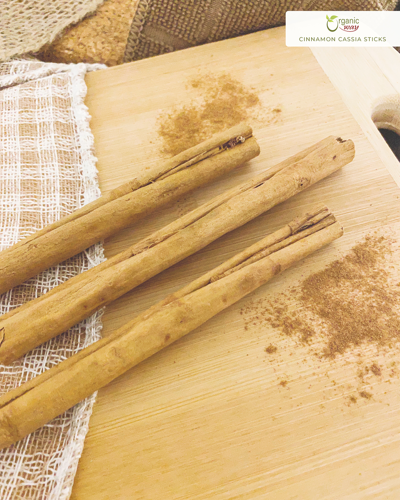 Organic Way Cinnamon Cassia Sticks - Organic, Kosher & USDA Certified