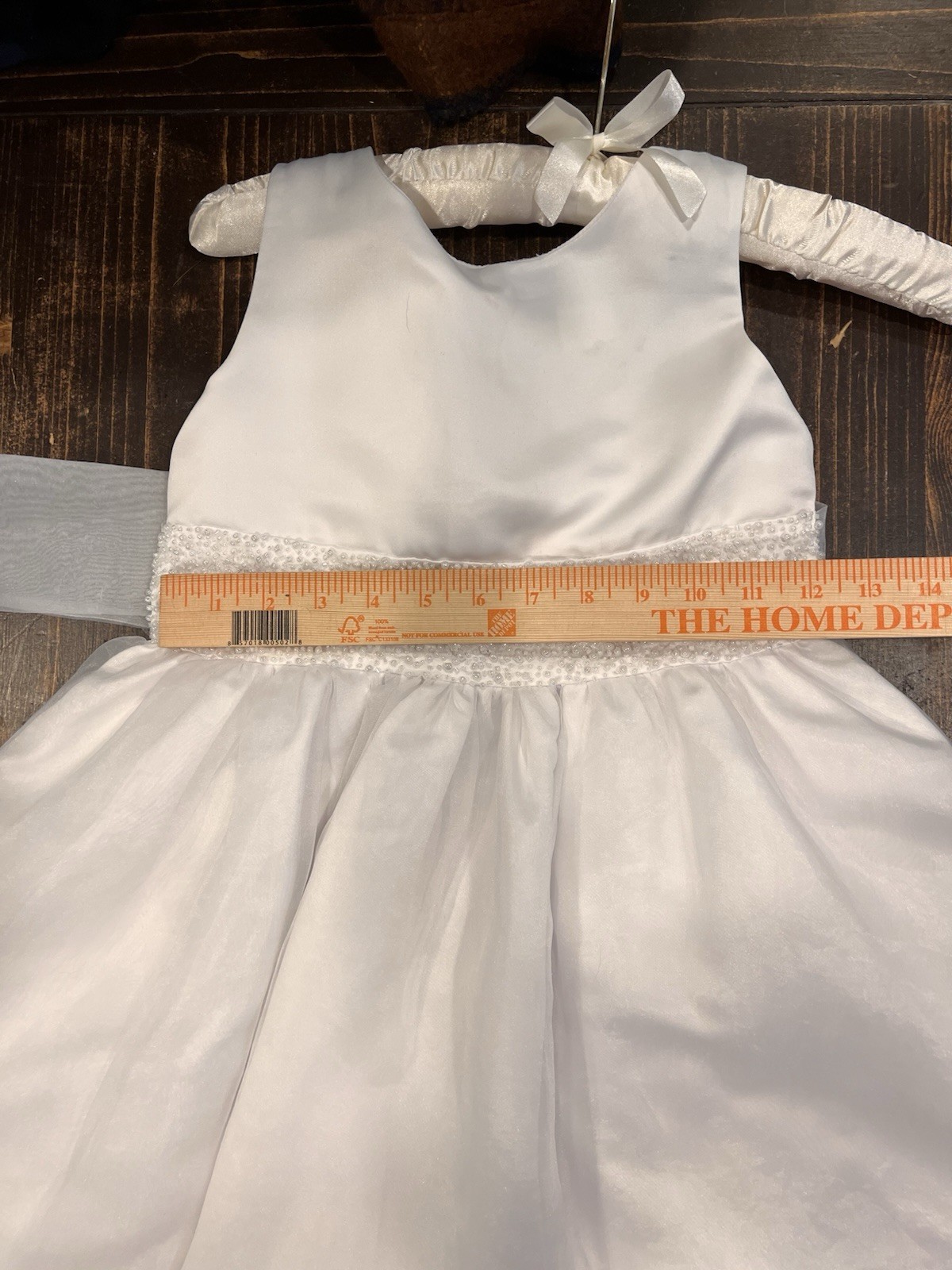 White Communion/Flower Girl Father/daughter Dance Dress Size 8 By Us Angels