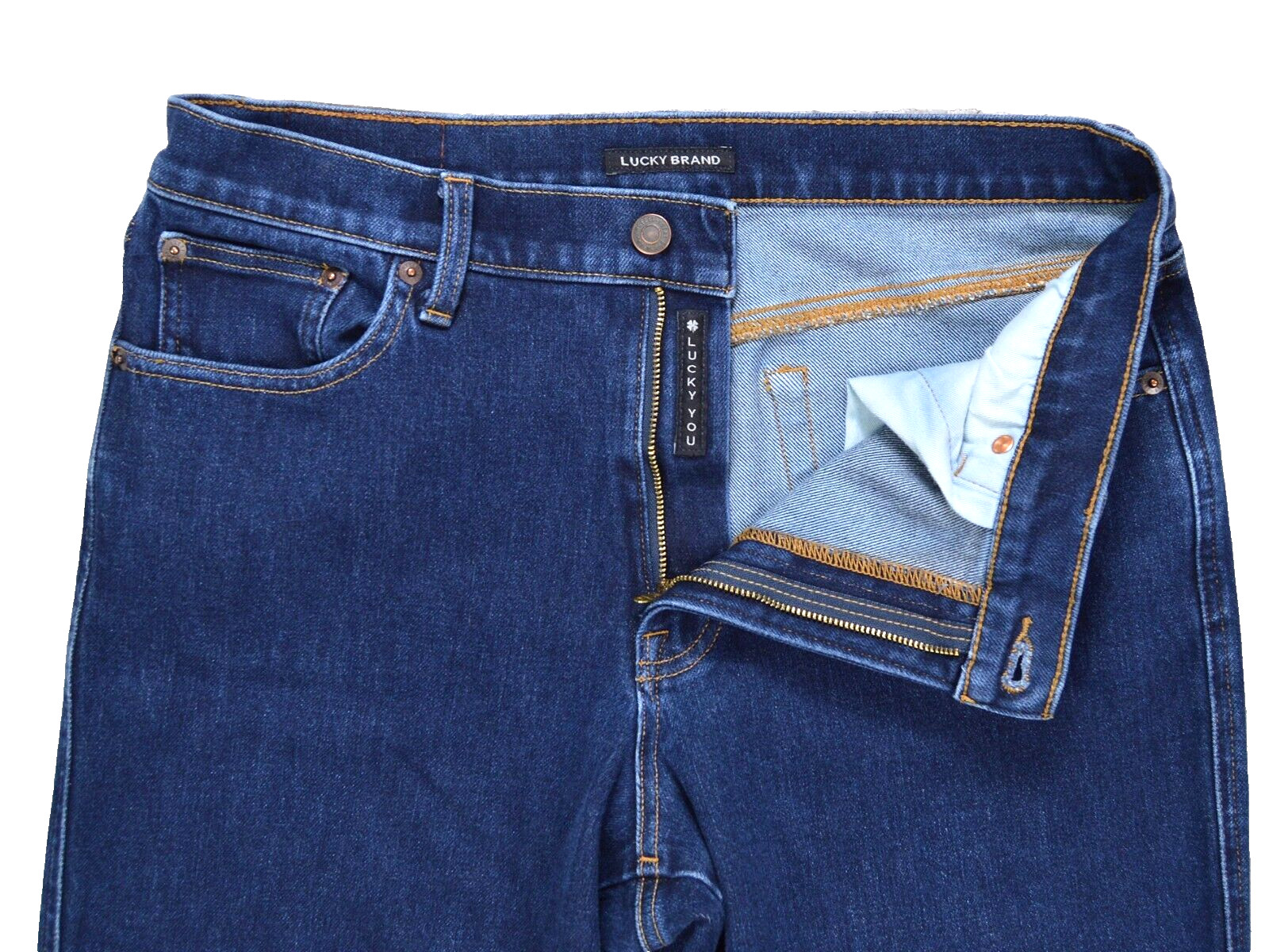 Lucky Brand Mid Rise Authentic Straight Jeans Women 12/31 Blue Denim Medium Wash