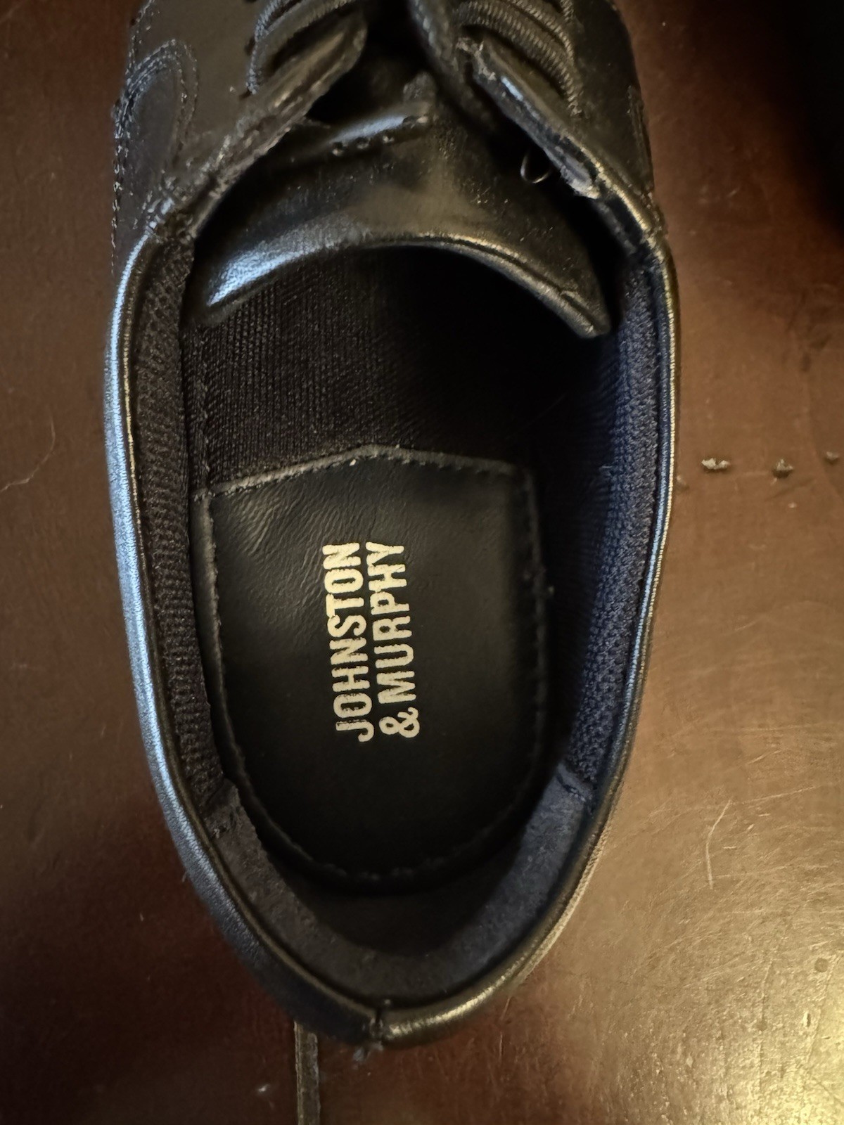 Johnston & Murphy Black Leather Lace Up Derby Dress Shoes28-8381 Boys Sz 12.5