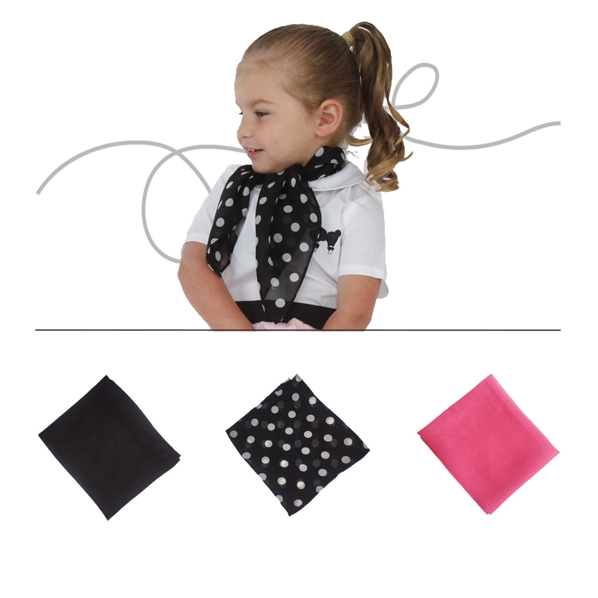 Women Sheer Chiffon Neck Scarf 20 inch and 23 inch Vintage Style Accessory 50's