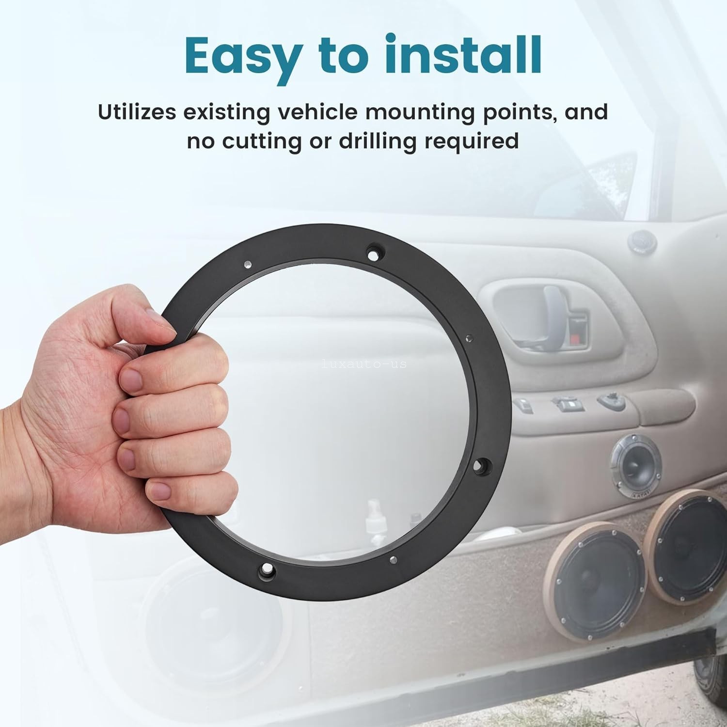 6.5 inch Plastic Spacer Speaker Rings Custom Mounting Adapter Subwoofer 2 Pairs