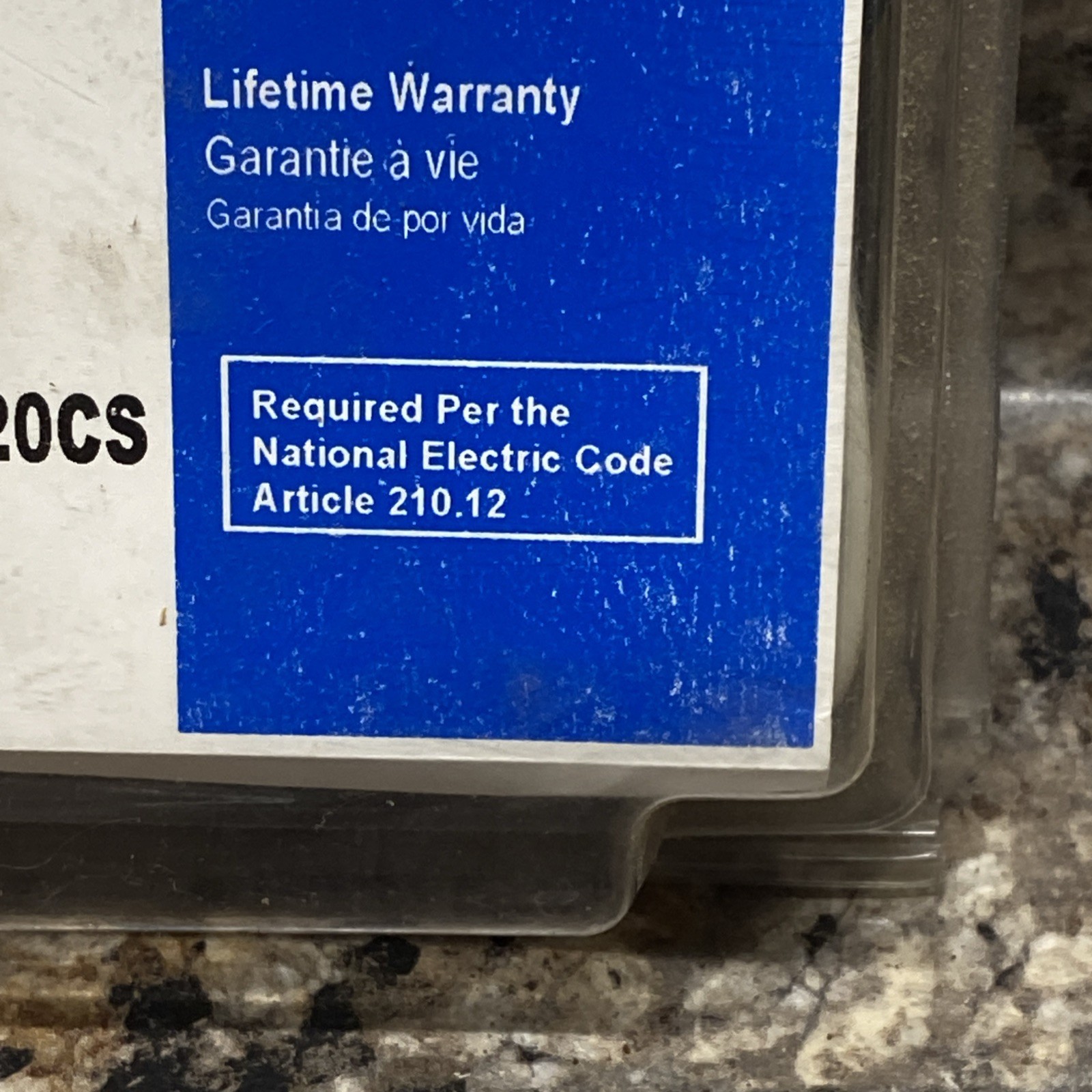 Eaton 20 amp single pole combination arc fault circiut breaker CHCAF120CS NOS