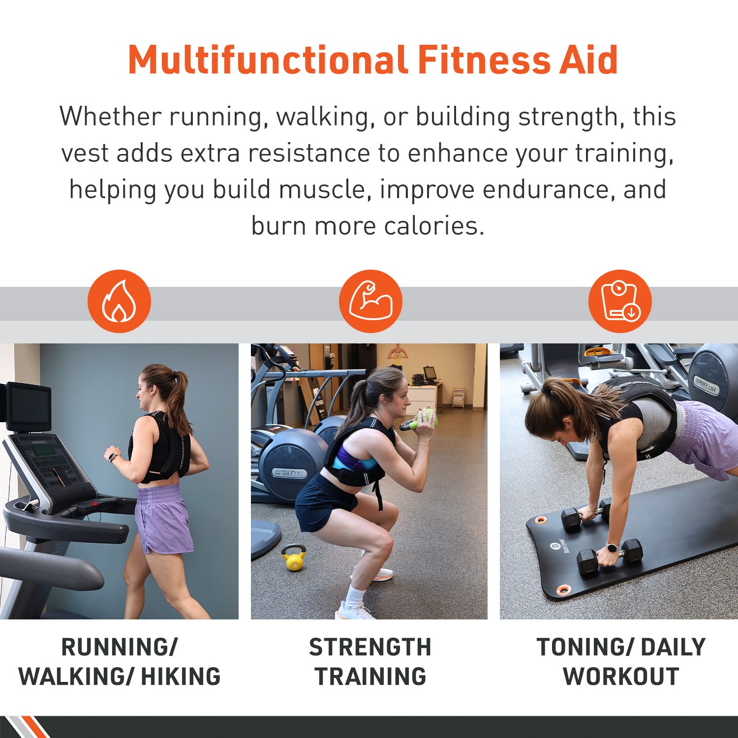 Body Sport Weighted Vest - 5lb/10lb/15lb/20lb/25lb/30lb - Fitness Vest with