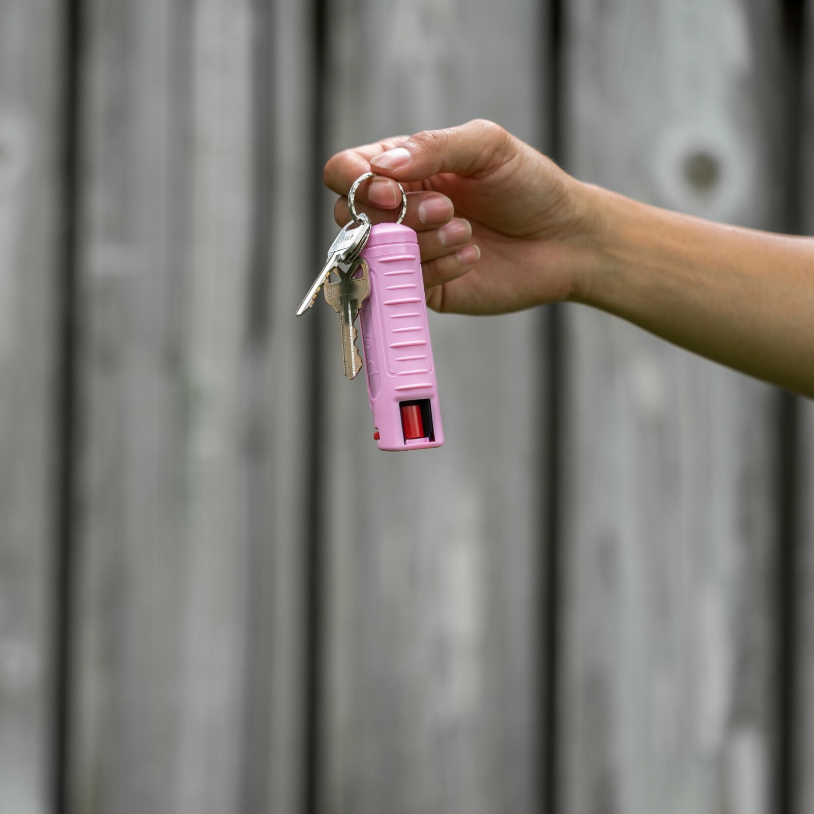 2 Police Magnum pepper spray .50oz pink molded keychain self defense protection