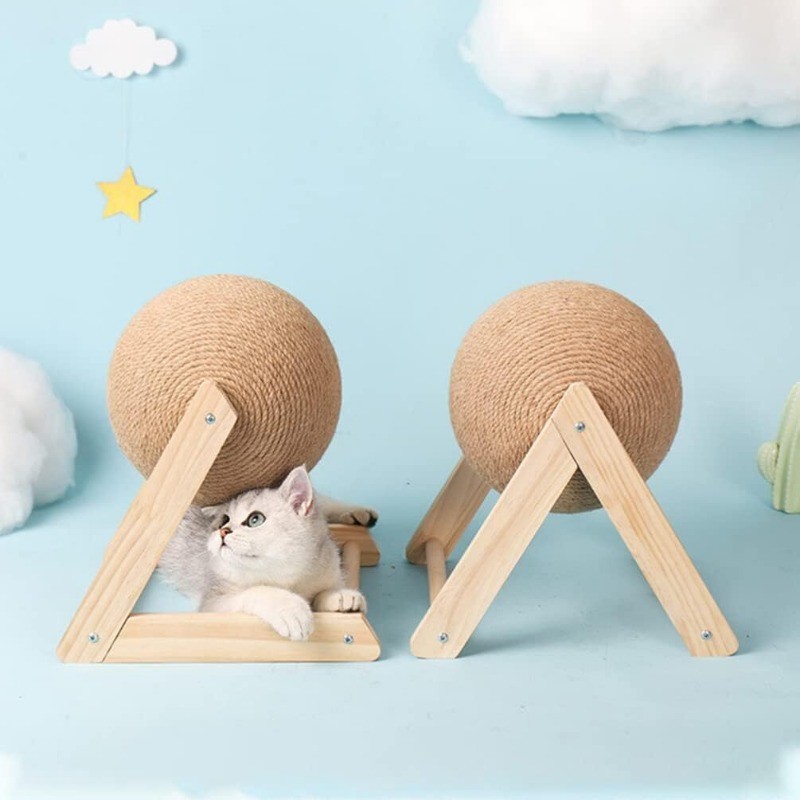Cat Scratching Ball Kitten Sisal Rope Grinding Paws Claw Interactive Pet Toy
