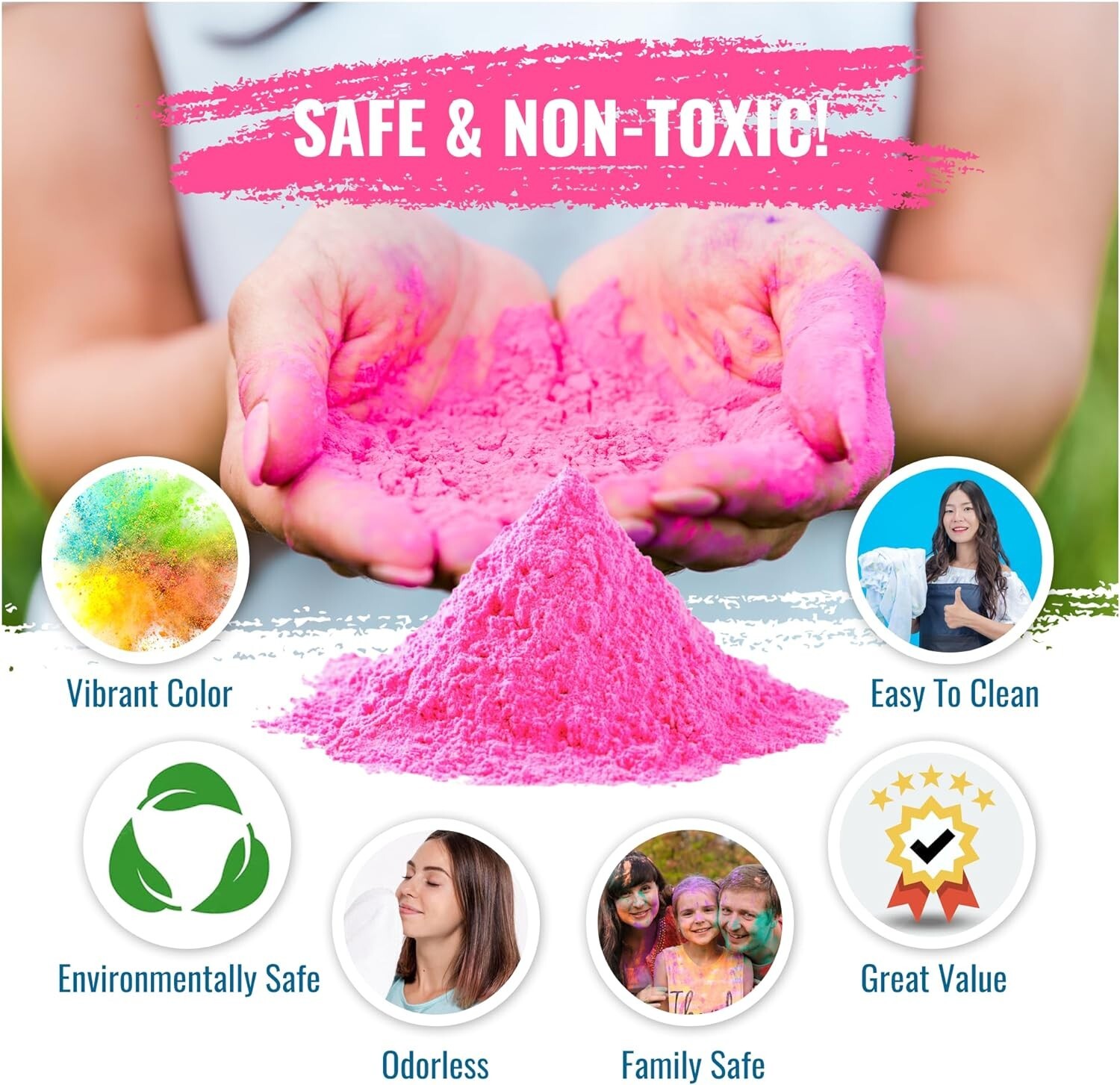 Color Blaze Gender Reveal Powder 2lbs Pink Baby Girl Party Shower (2-1LB bags)