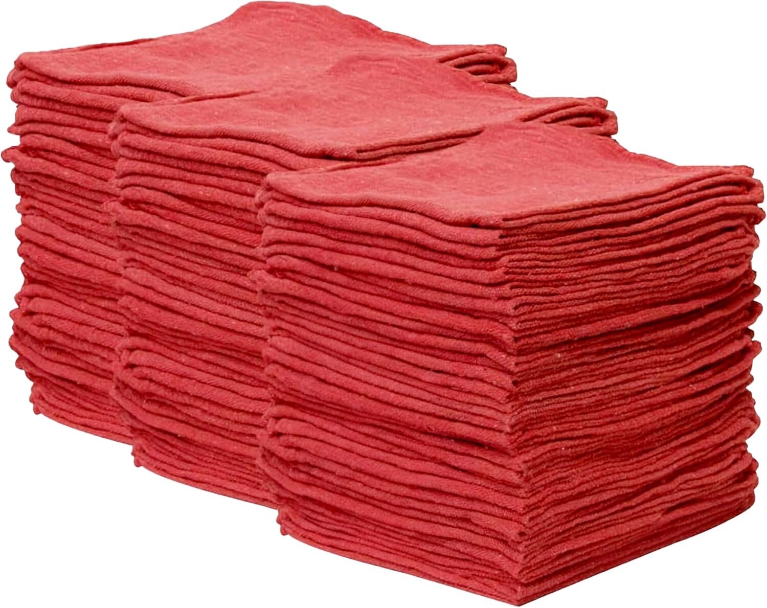 2500 Pieces Red Shop Towels Large 15x15 Cleaning Rags, Fast Free Shipping