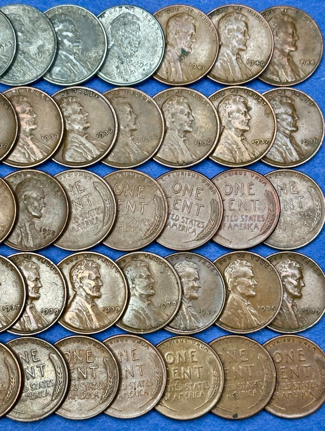 Wheat Penny Rolls STEEL WHEAT PENNIES Mixed Dates 1930-1958 PDS ~ FREE SHIPPING!