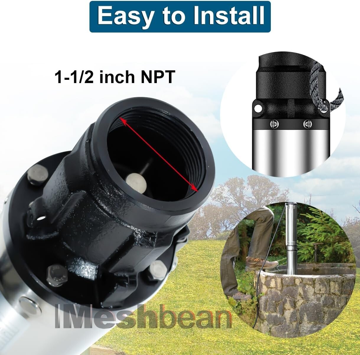 4''Deep Well Submersible Pump 1HP 207' 33GPM 110V Stainless Steel w/ Control Box