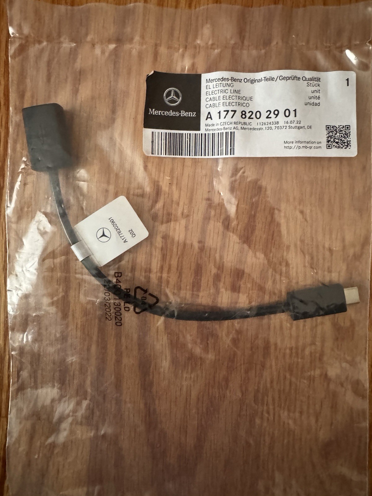 mercedes-benz original-teile electricalcable interface A 177 820 29 01