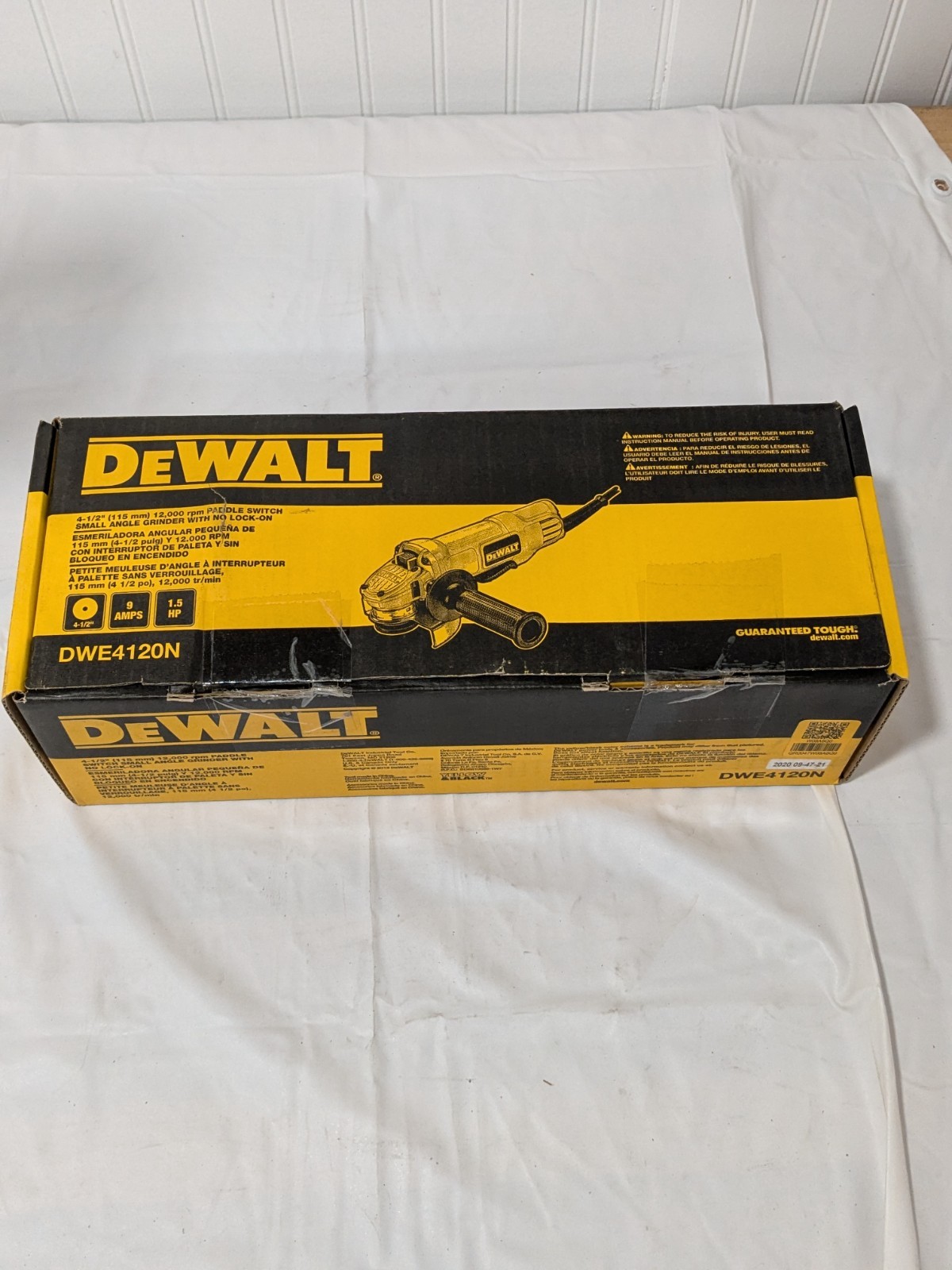 DeWALT 4-1/2" Wheel Dia, 12000 RPM, Corded Angle Grinder DWE4120N