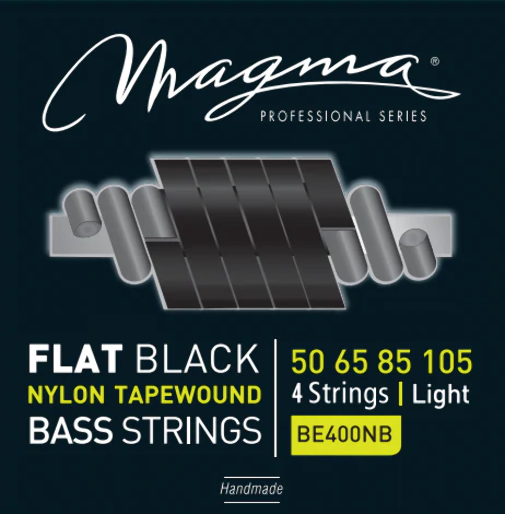 Magma Electric Bass 4 Strings Light - Flat Black Nylon Tapewound Set .050 - .105