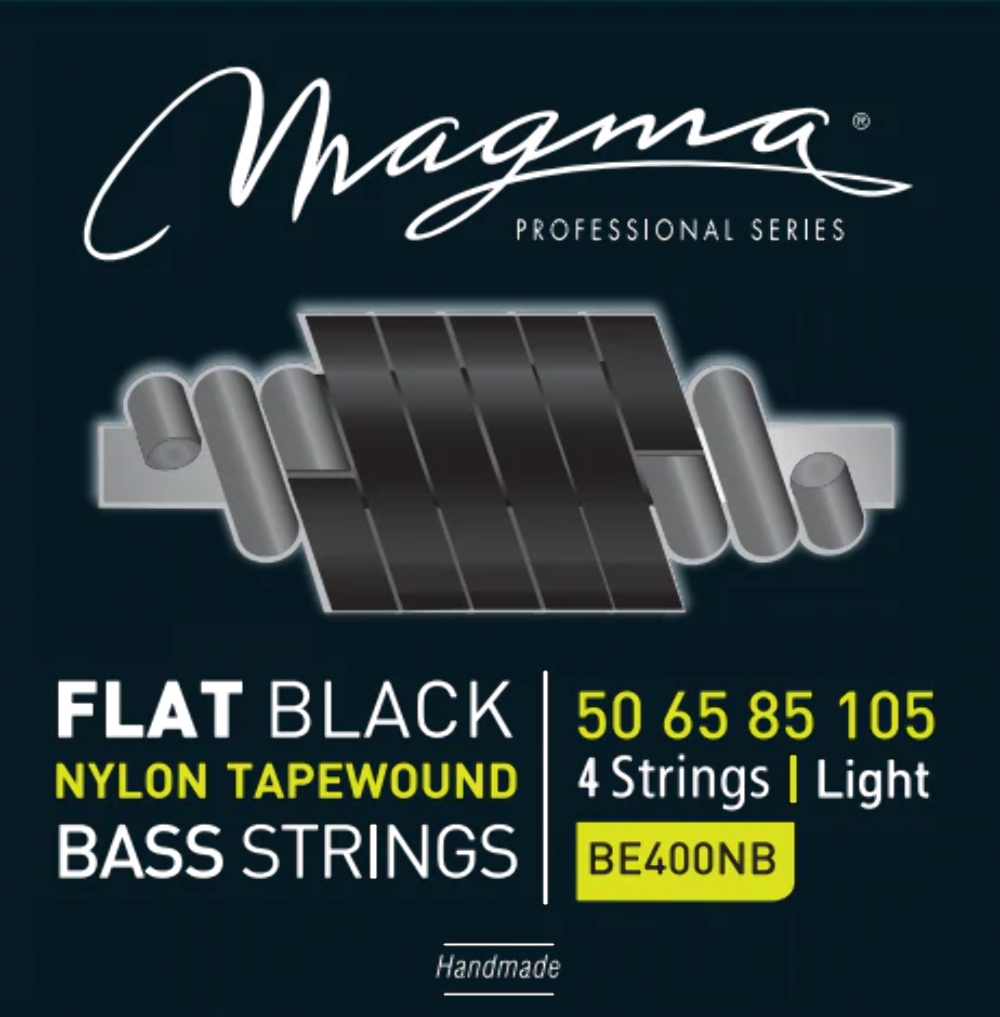 Magma Electric Bass 4 Strings Light - Flat Black Nylon Tapewound Set .050 - .105