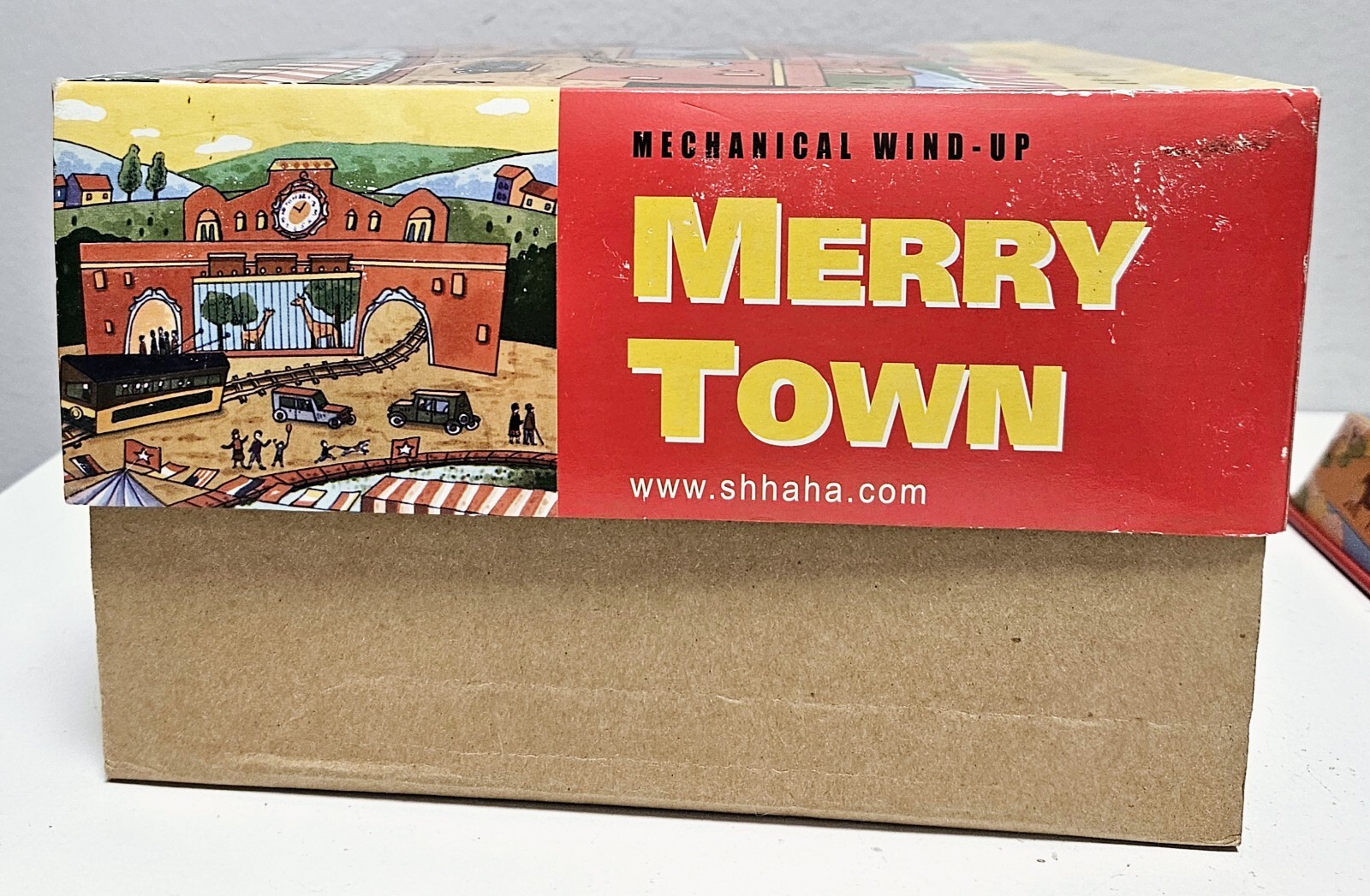 Merry Town Mechanical Wind-Up Tin Toy with Original Box by Ha Ha Toy