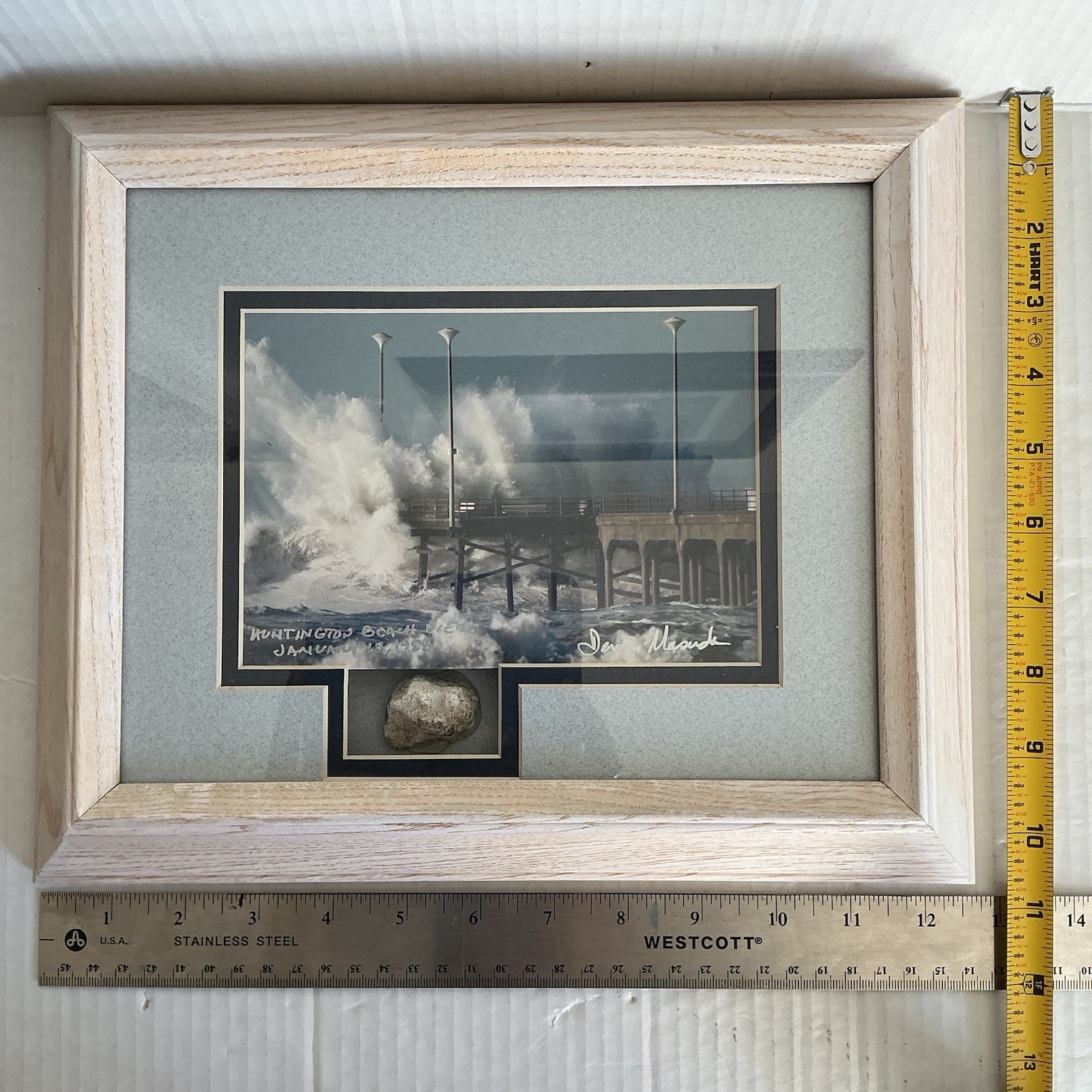 Huntington Beach Pier Photograph Art Dennis Masuda Signed Framed California 1988