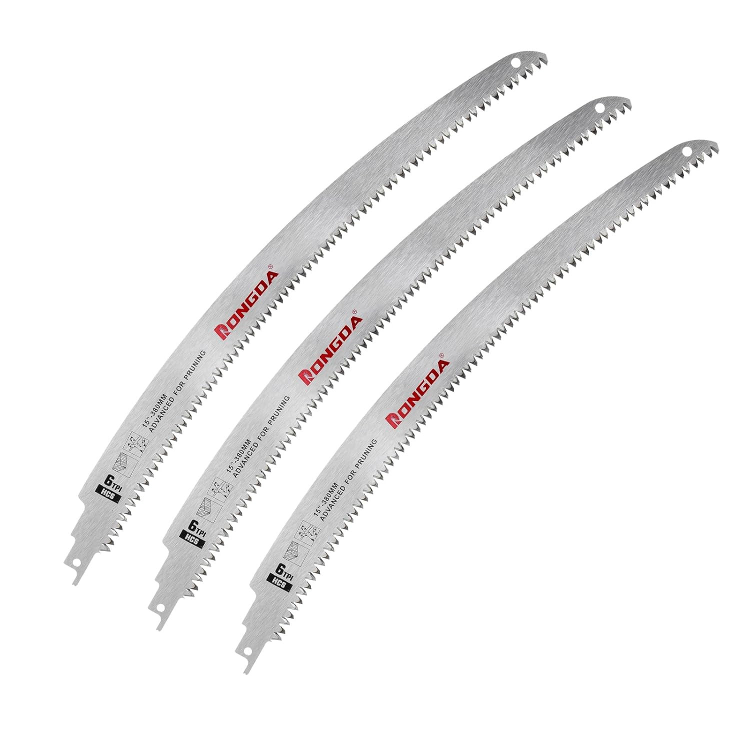 15 Inch Japanese Teeth Reciprocating Saw Blades 3-Piece, Arc Edge Wood Pruning B