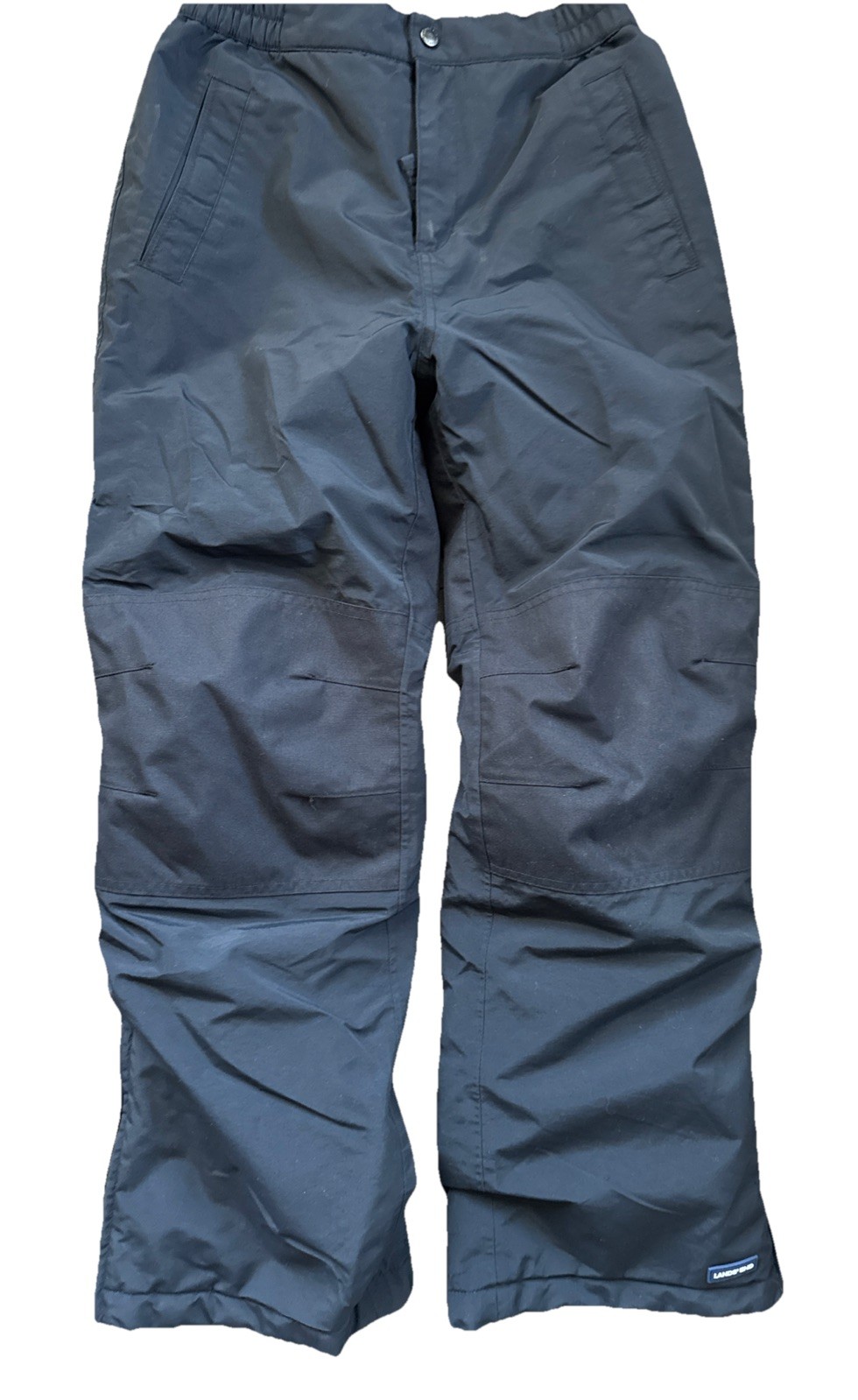 Lands End Snow Board pants Girls 12 black Fleece water proof lined Snow ski