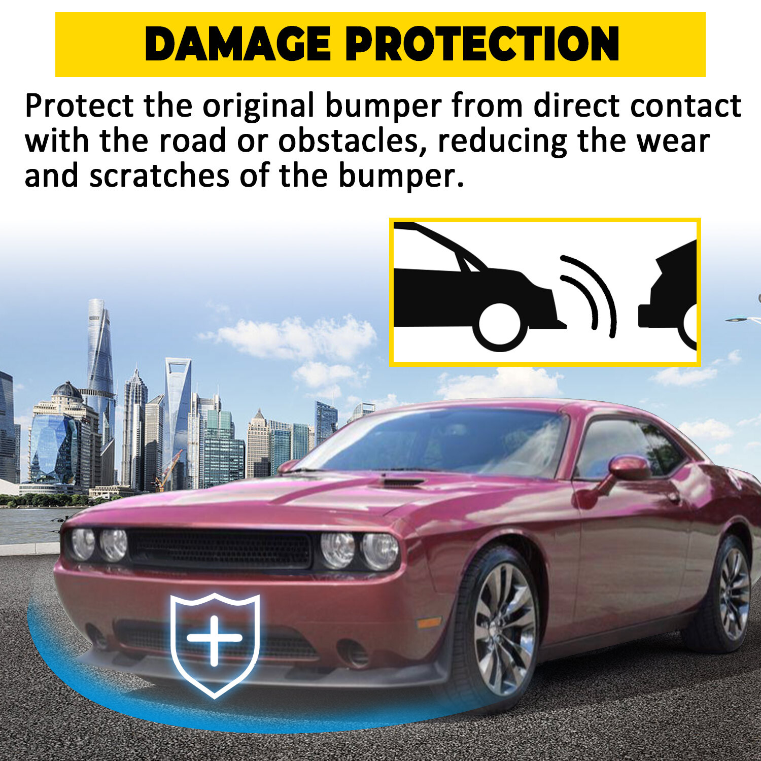 For Dodge Challenger 2008-2014 SRT Style Front Bumper Chin Spoiler Splitter Lip