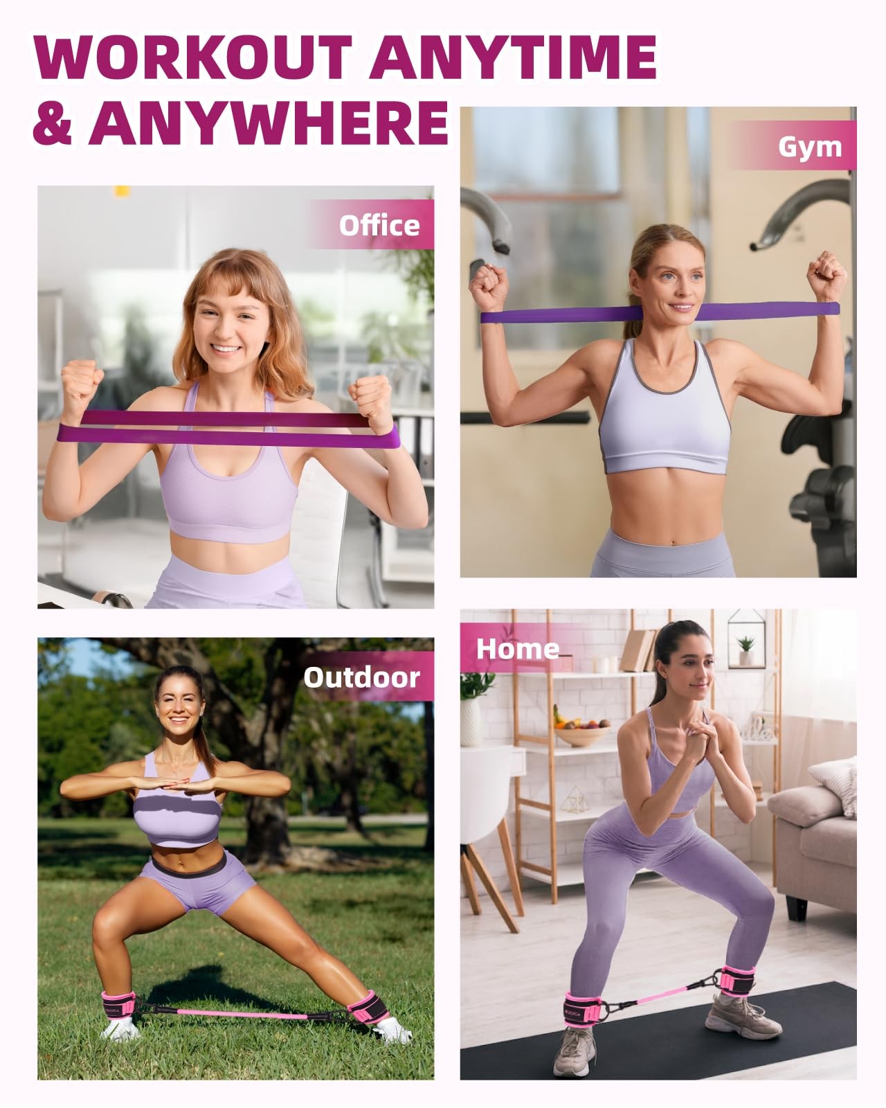 Resistance Bands Set – Resistance Band and Adjustable Ankle Exercise Bands wi...