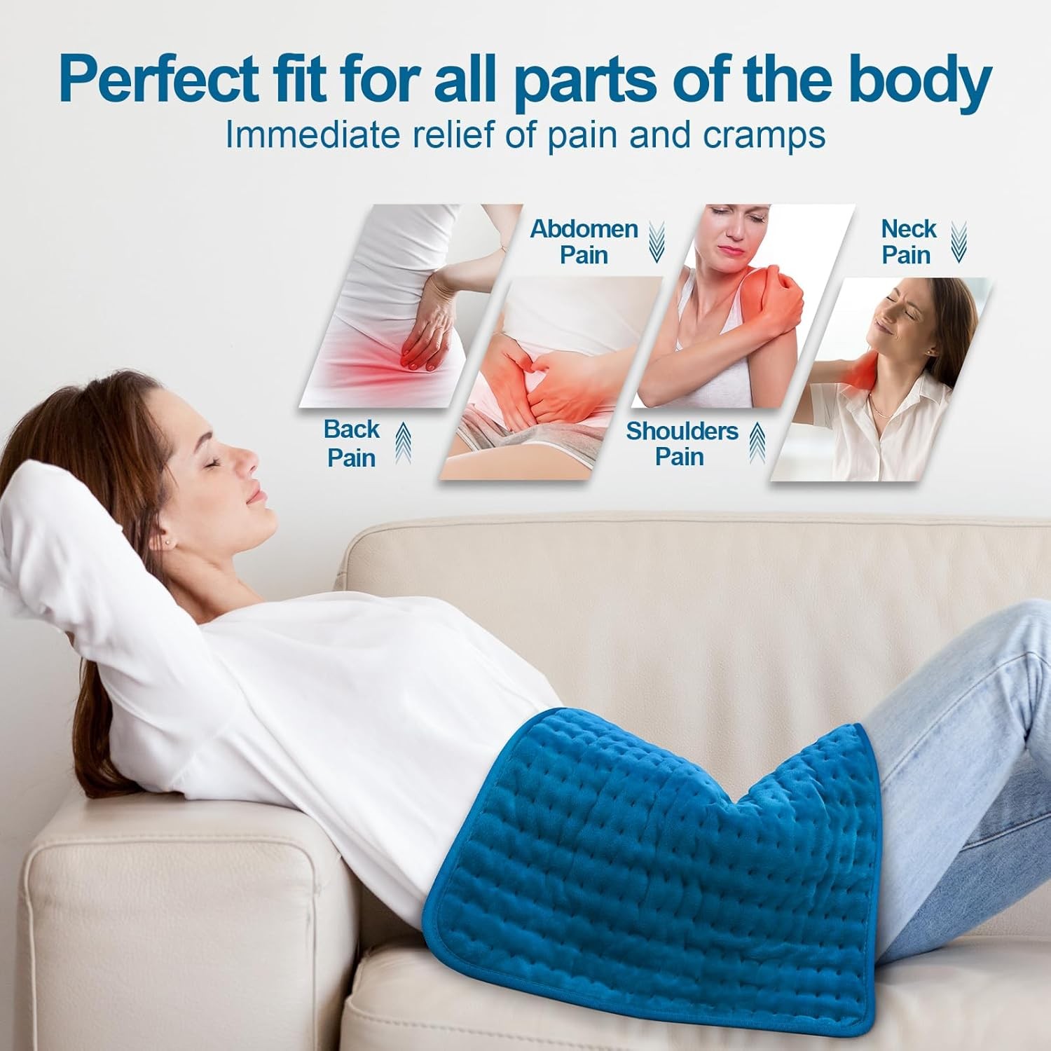 Heating Pad for Back Pain Relief, Electric Heating Pads for whole body 12"x24"