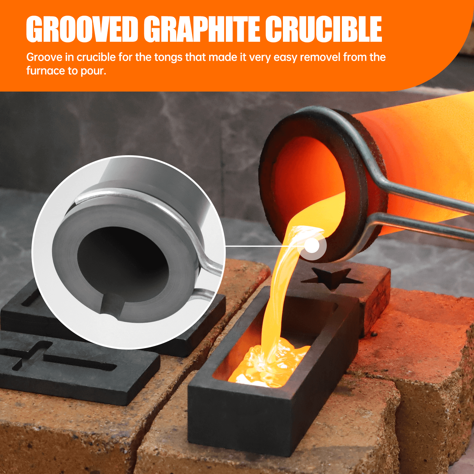 6.6LBS Upgraded Gold Melting Furnace Smelter Aluminum Copper Smelter Casting US