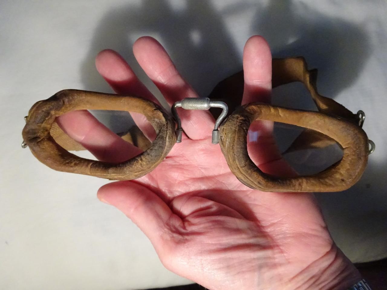 ANTIQUE C1928 "AVIATOR PILOT GOGGLES" Luxor No.7/Tin E.B. MEYROWITZ