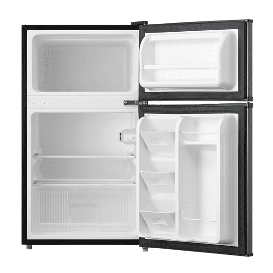 Arctic King 3.2 Cu ft Two Door Mini Fridge with Freezer, Stainless Steel, E-Star