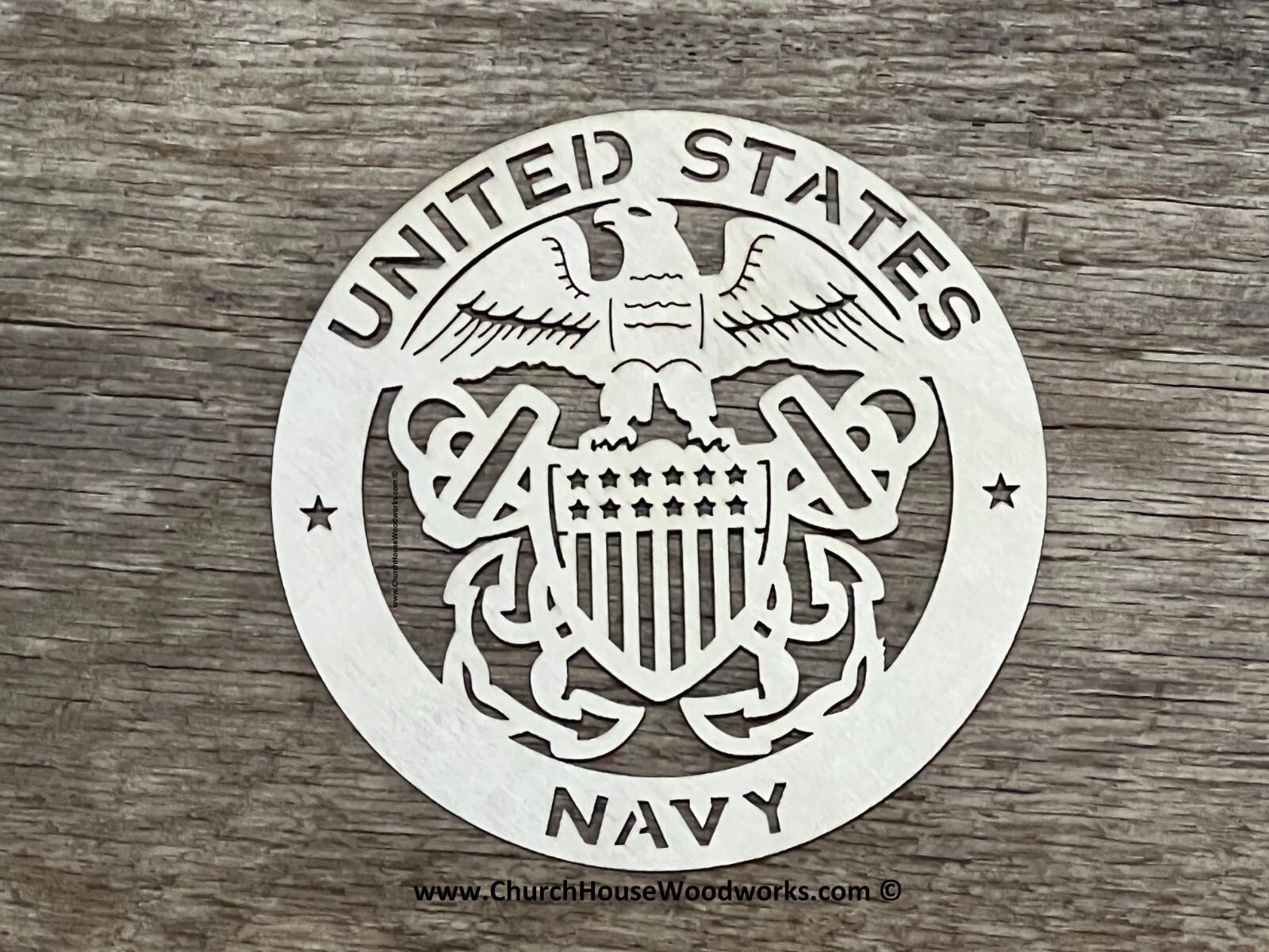 Wood Navy Laser Cut Military Insignia Emblem Logo Plaque US Armed Forces