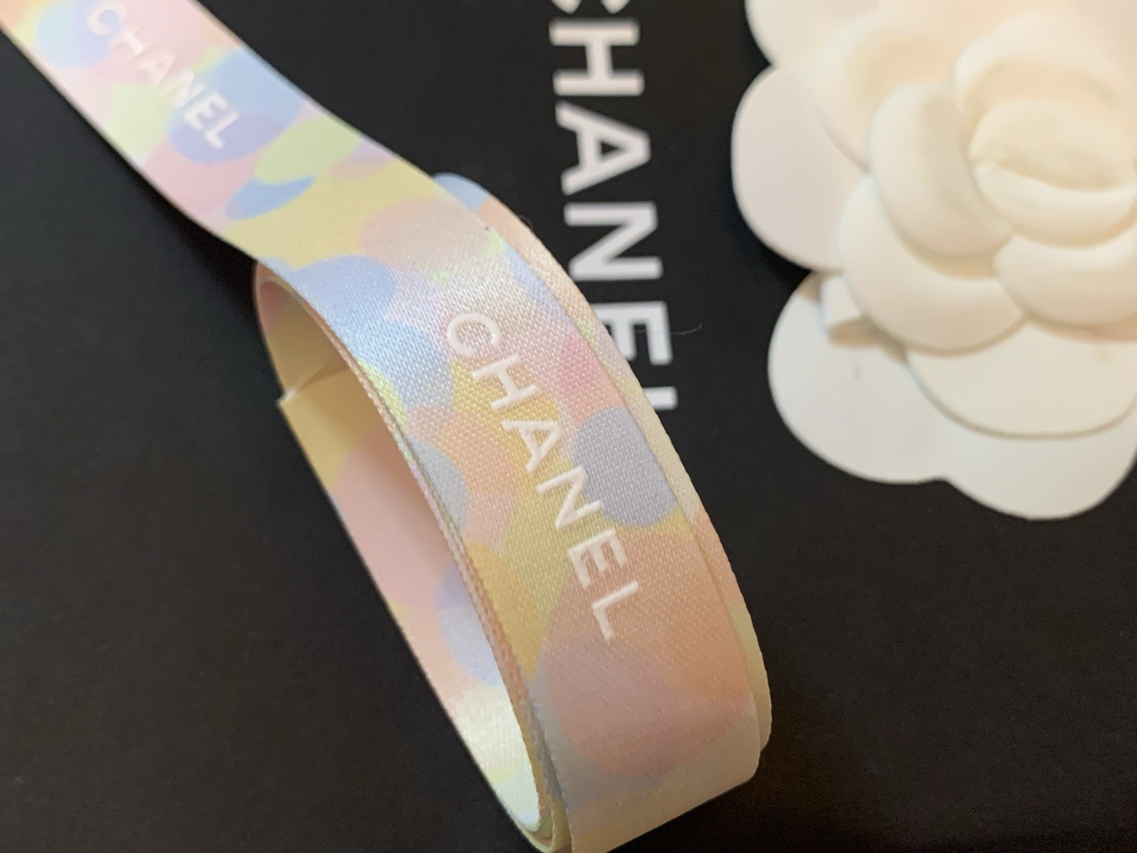 10 Yards Of Chanel Limited Edition Oriol&Fontanel Ribbon Multicolor w/White Logo