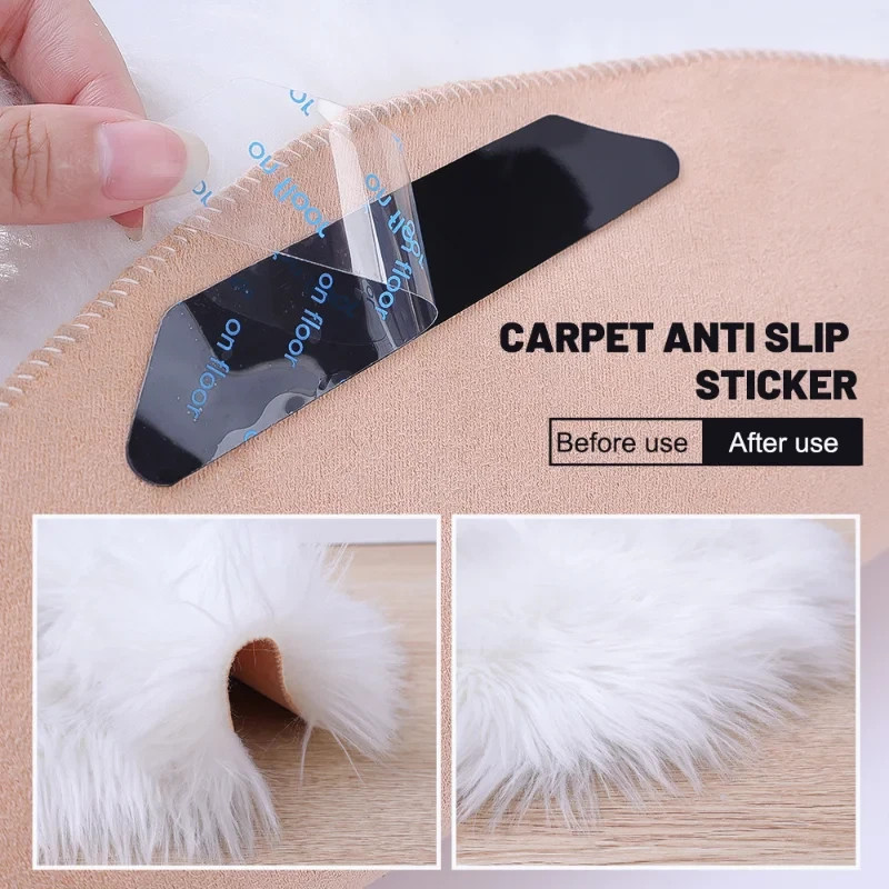 20 Pcs Non Slip Carpet Rug Mat Adhesive Grippers Reusable Rubber Tape