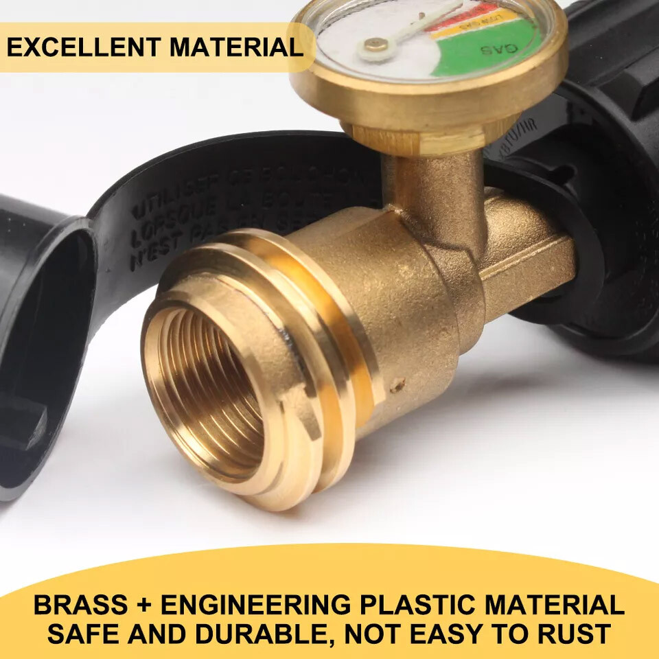 1Lb To 20Lb Tank Propane Refill Adapter Gauge USA