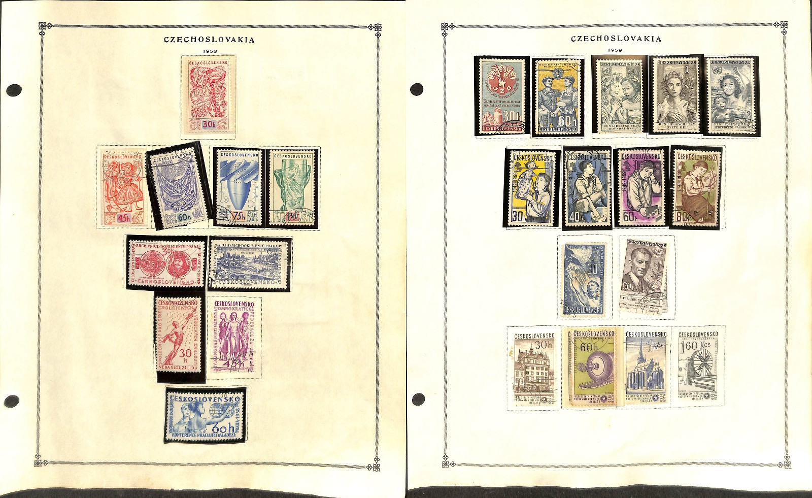 Czechoslovakia Stamp Collection on 80 Scott International Pages, 1918-1974 (CH)