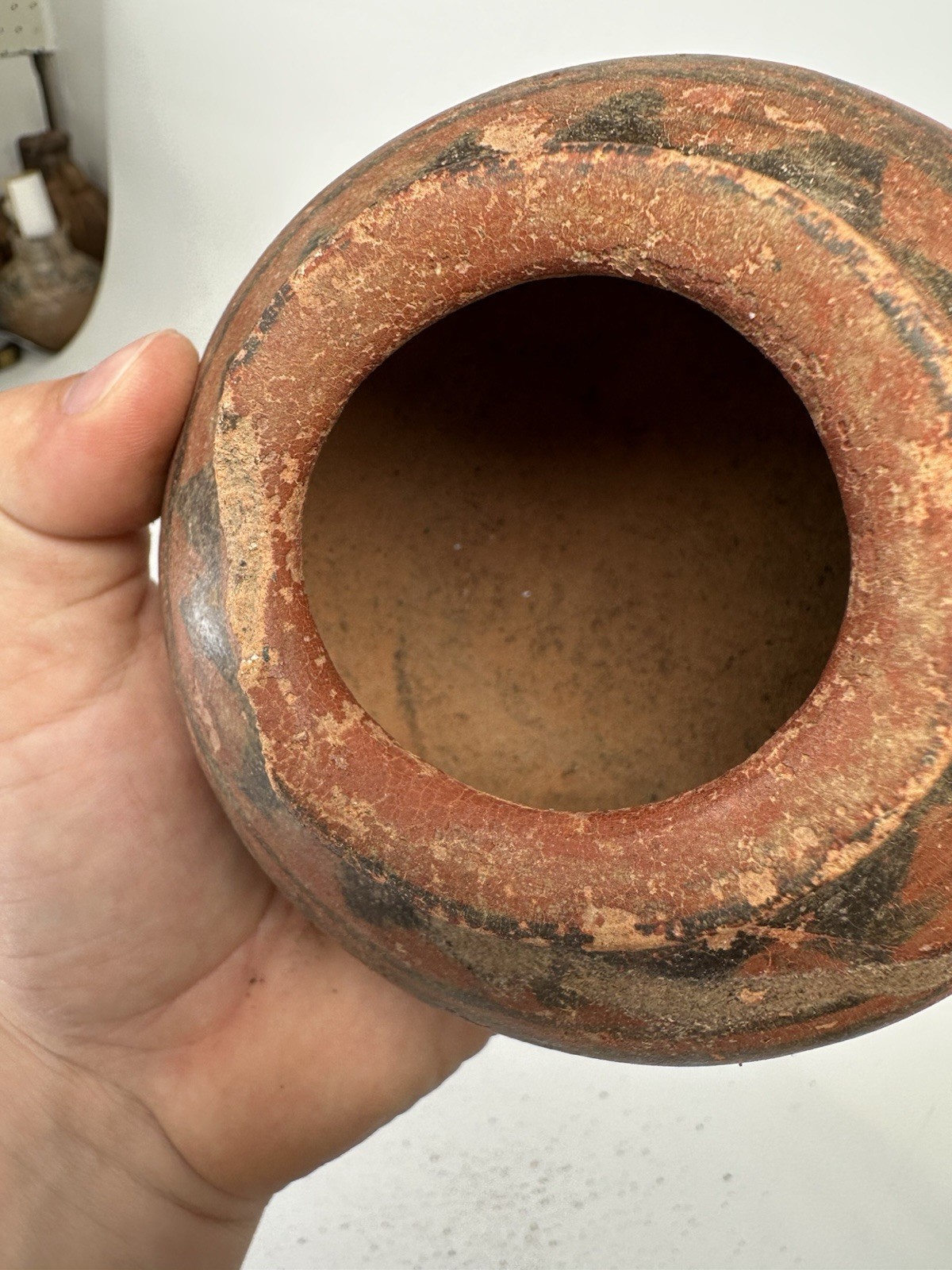 Pre Columbian Mayan? Painted Pottery Earthenware Bowl Jar Genuine 500BC-1200AD